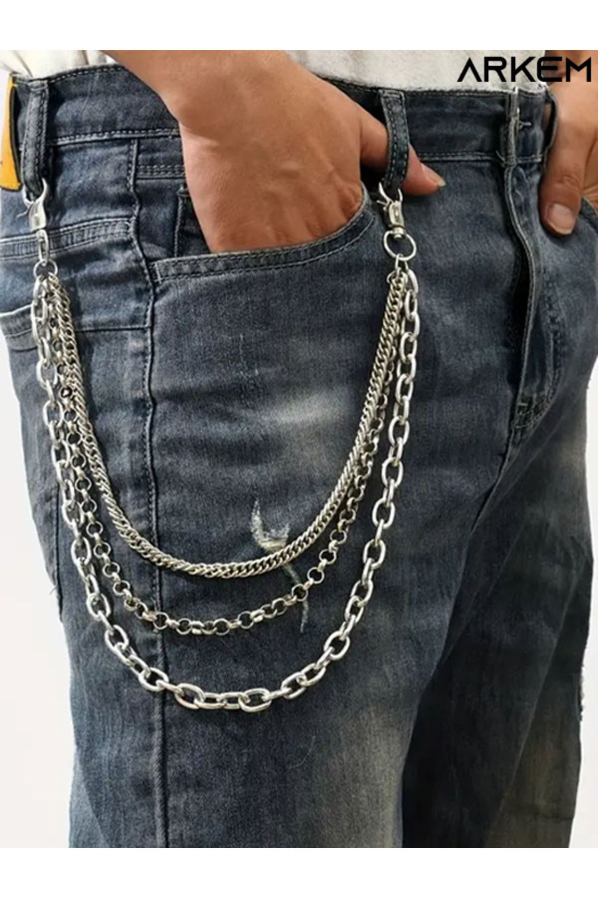 ARKEM CLUB-Hip-Hop Style Jeans Accessory for Men's and Women's - Multilayer Alloy Pants Chain 1