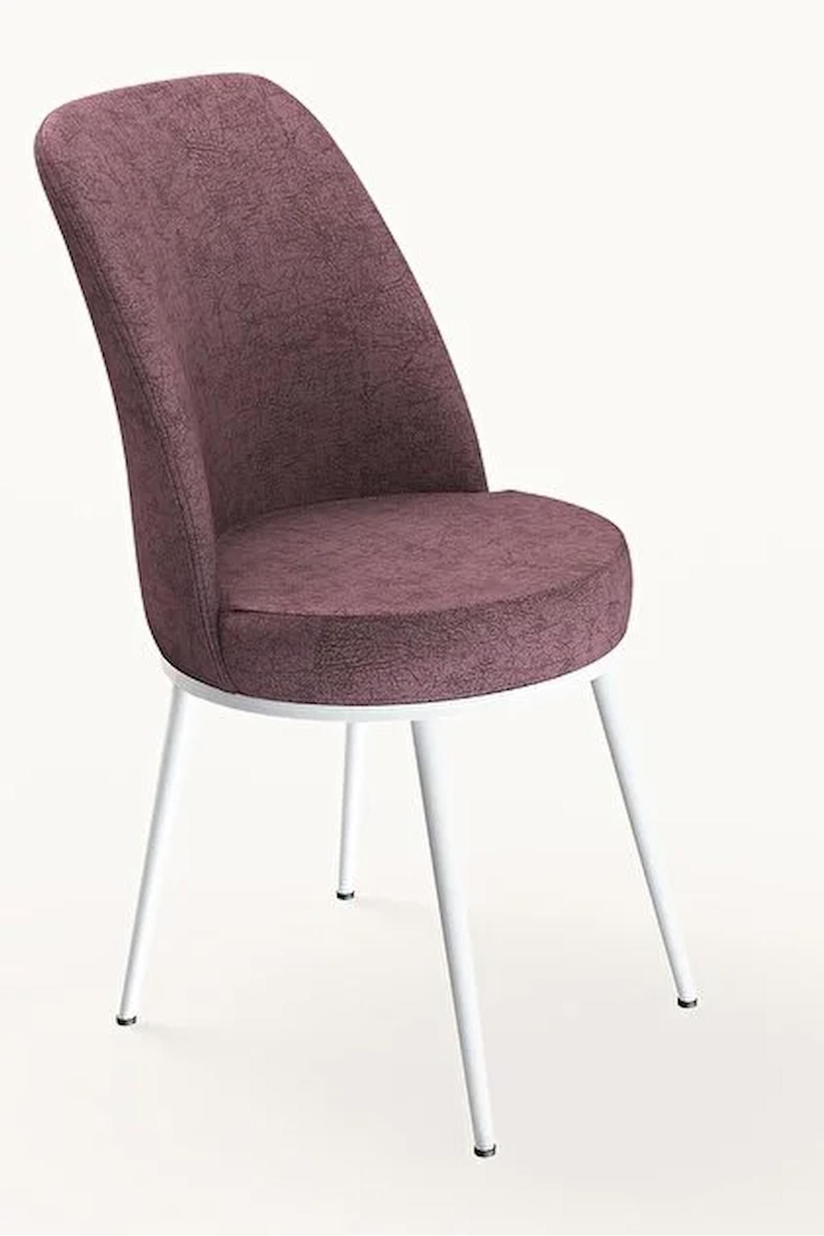 Raum Serisi Beyaz 70x110 Sabit Suntalam Yemek Odası Takımı Metal Ayak 2 Adet Bordo Sandalye-2
