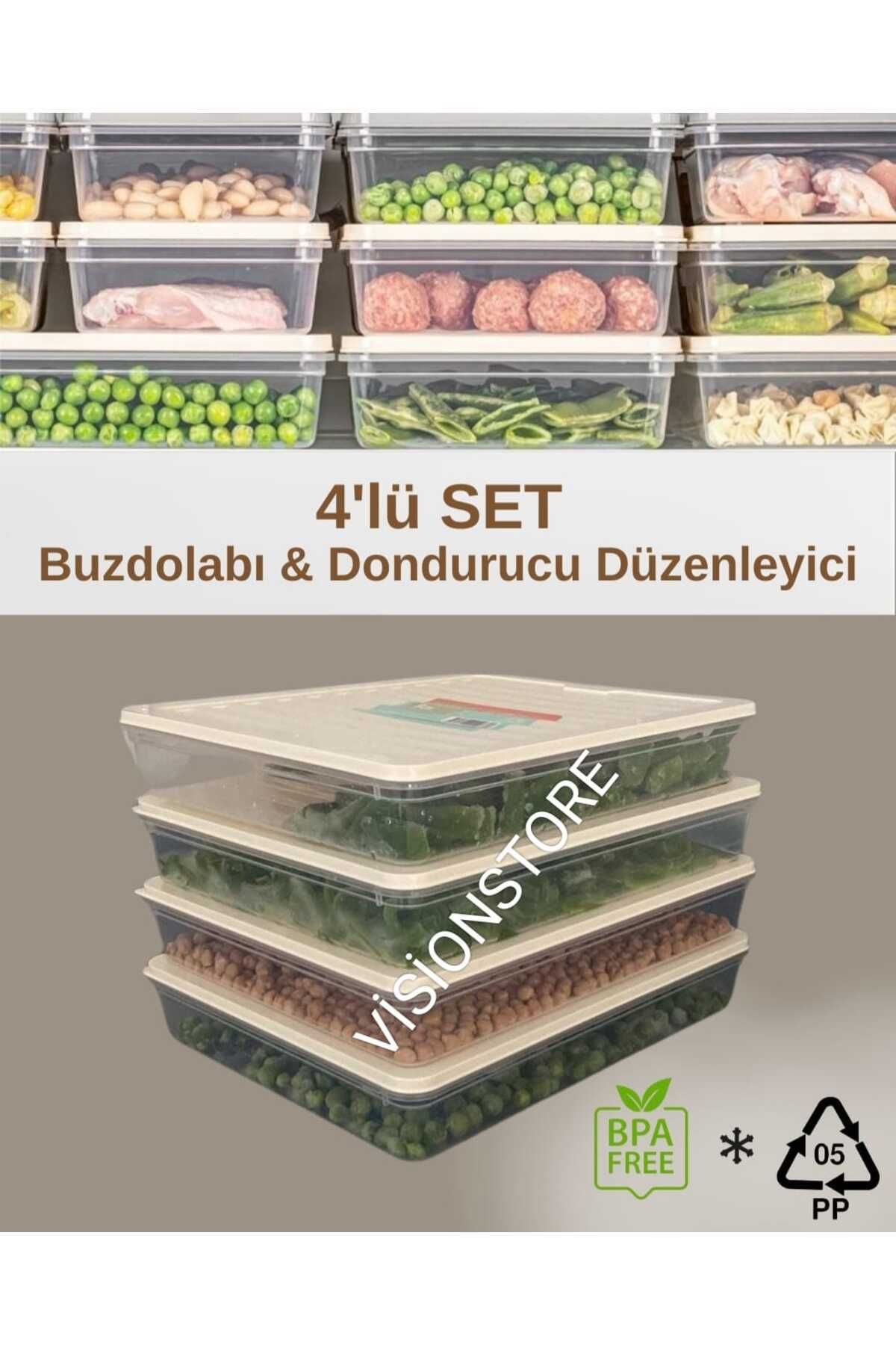 VİZYON Organizator Frigider Cu Capac Orizontal Organizator Frigider Recipient De Depozitare Frigider - One Size