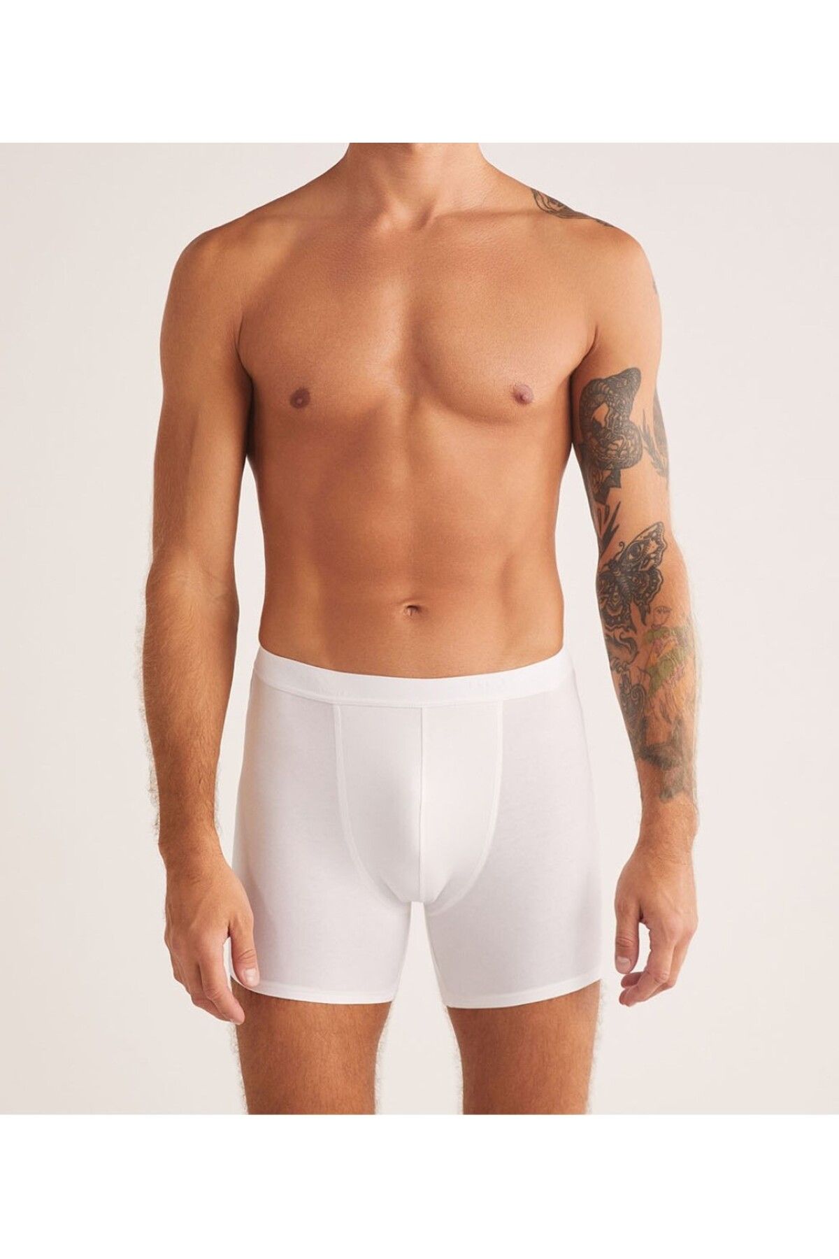 Kom-Men's Boxers with White Modal Fabric - 2-Pack, Long Leg, Cotton and Lycra Kq.O.1K.M2.K3 4