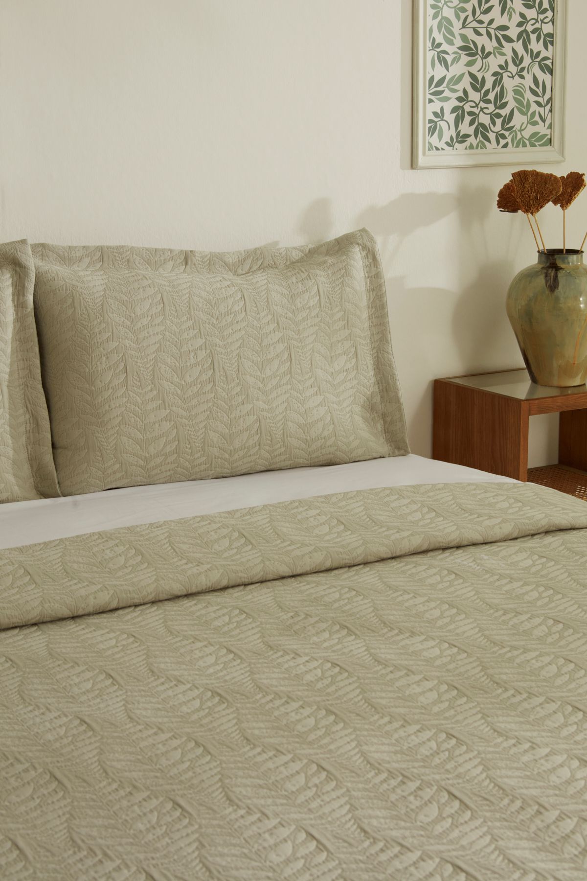 Karaca Home-Serenity Double Bedspread Set Sage 4