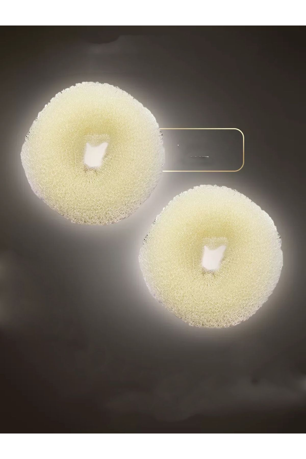 Transformacion-Gold Hair Bun Sponge 2 Pcs 10 cm Diameter 4 cm Thickness 721337 6