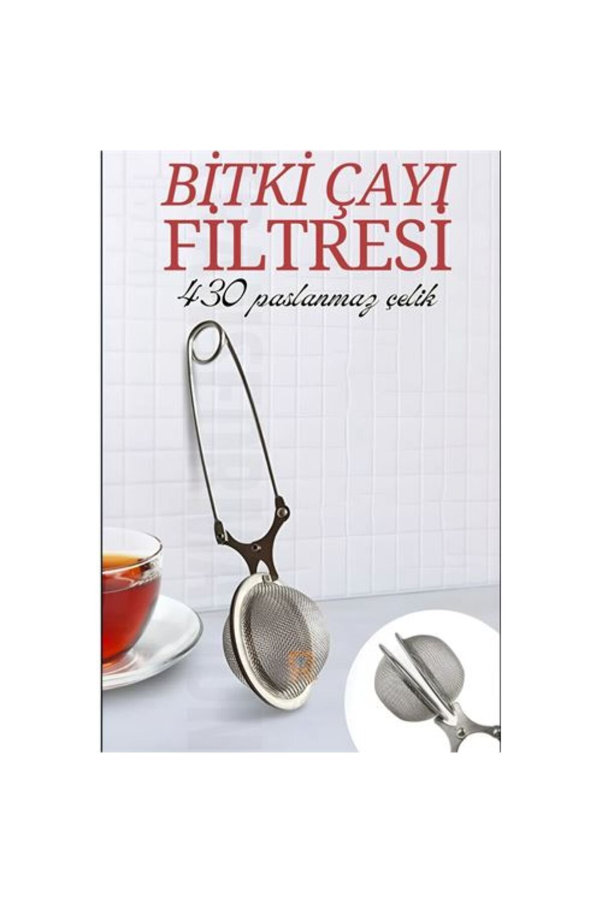 BirdoluSepet Engithalat Kıskaçlı Bitki Çayı Filtresi Top Çay Demliği Çay Filtresi Maşası