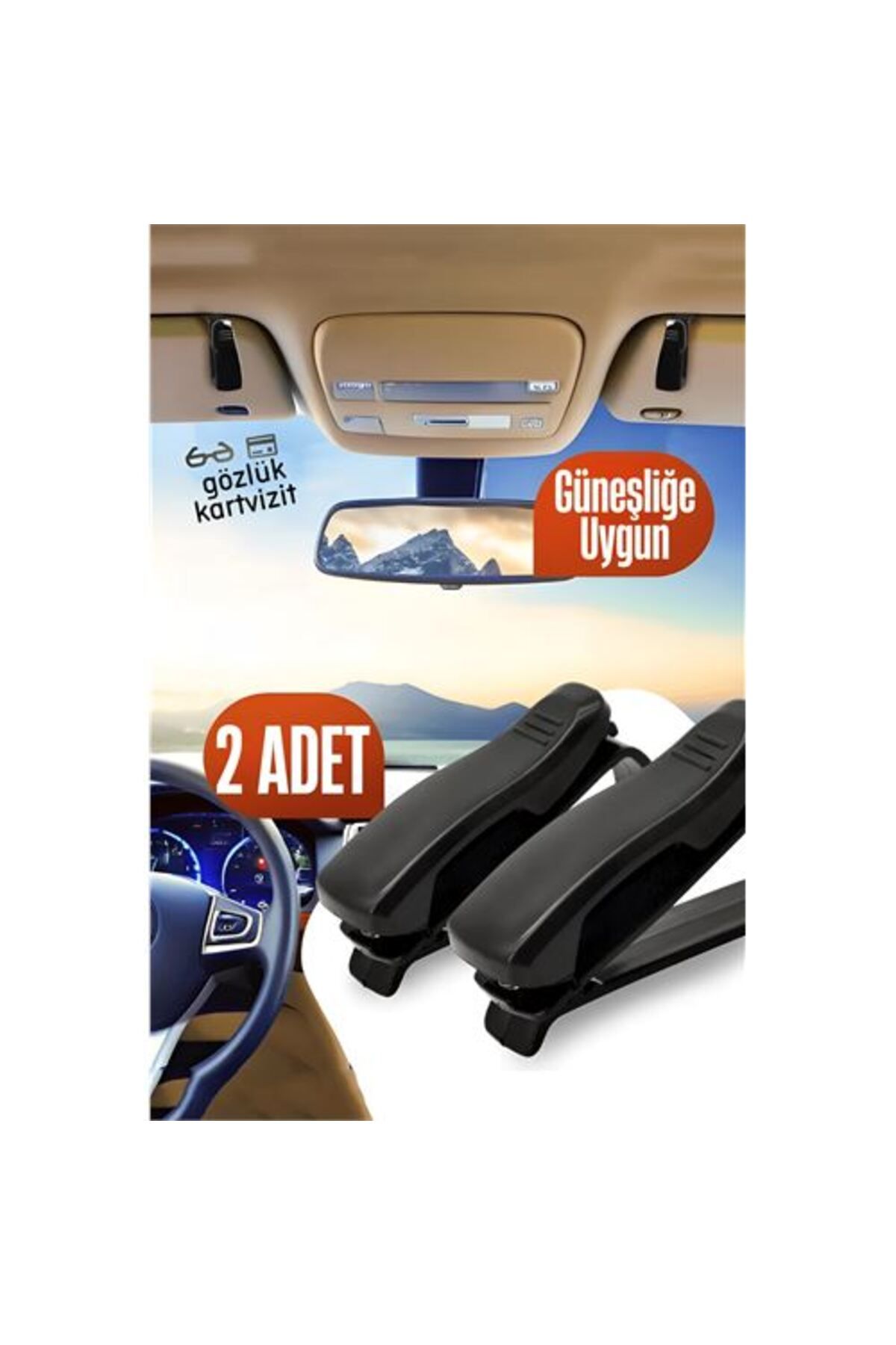 BirdoluSepet Engithalat Araç Gözlük Tutucu Güneşliğe Uygun Mini 2 ADET