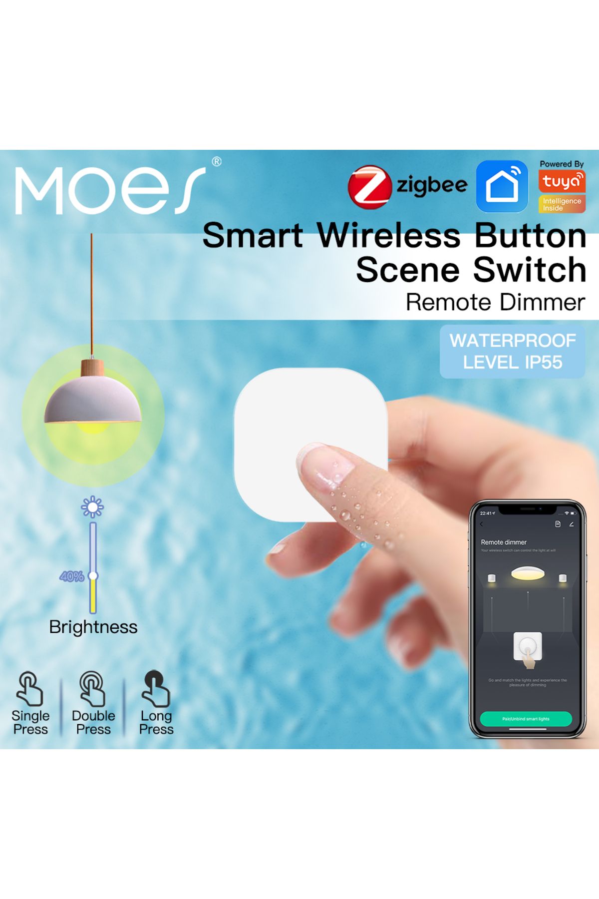 MOES-Tuya ZigBee مفتاح ذكي مفتاح تحكم لاسلكي عن بعد مفتاح تحكم متعدد المشهد الربط ذكي Swi... 1