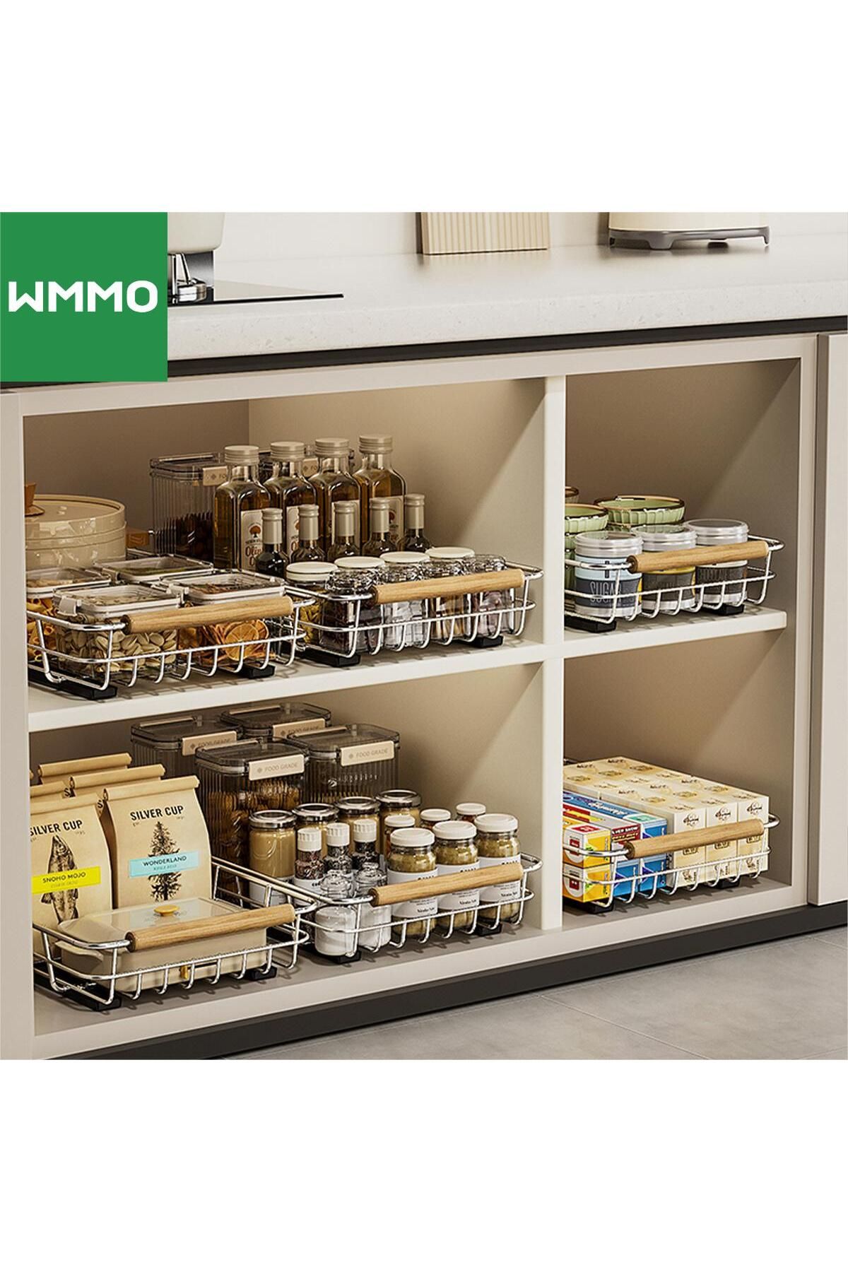 Choice-WMMO Pull-Out Cabinet Organizer Kitchen Seasoning Jar Dish Bowl Storage Rack Multipurpose Storage... 2