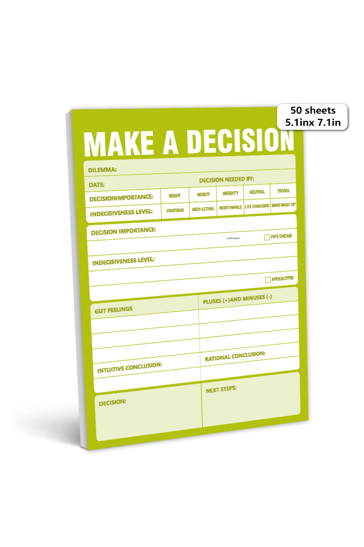 Choice-Yellow 1pc To-do Notepad - 50 Sheet Daily Planner Notepad, 5.1x7.1 Inch, Tear-off Notepad, Home, Off 1