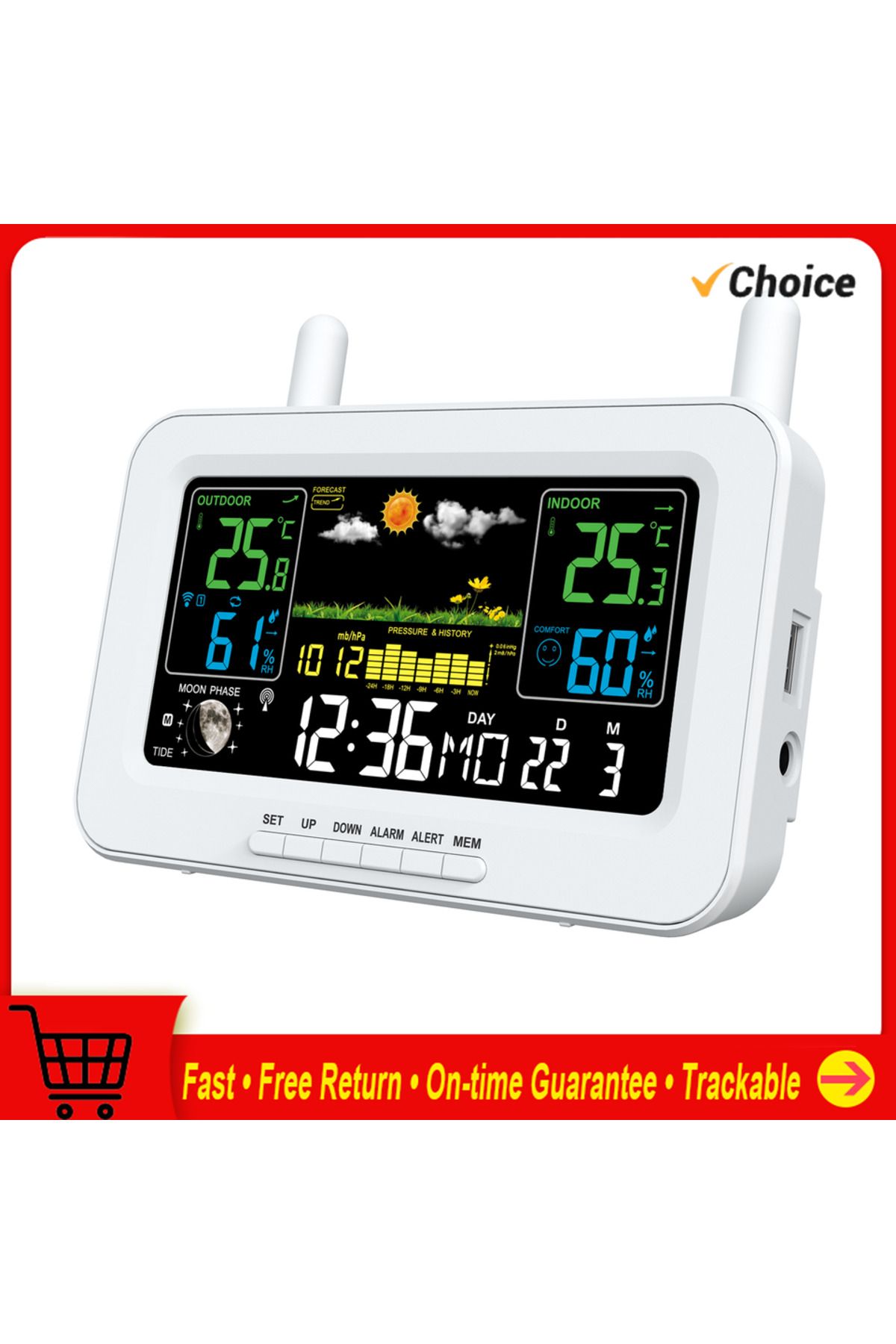 Choice-Smart Weather Station Usb Output Thermometers And Hygrometers Temperature Humidity Meter Weather ... 1