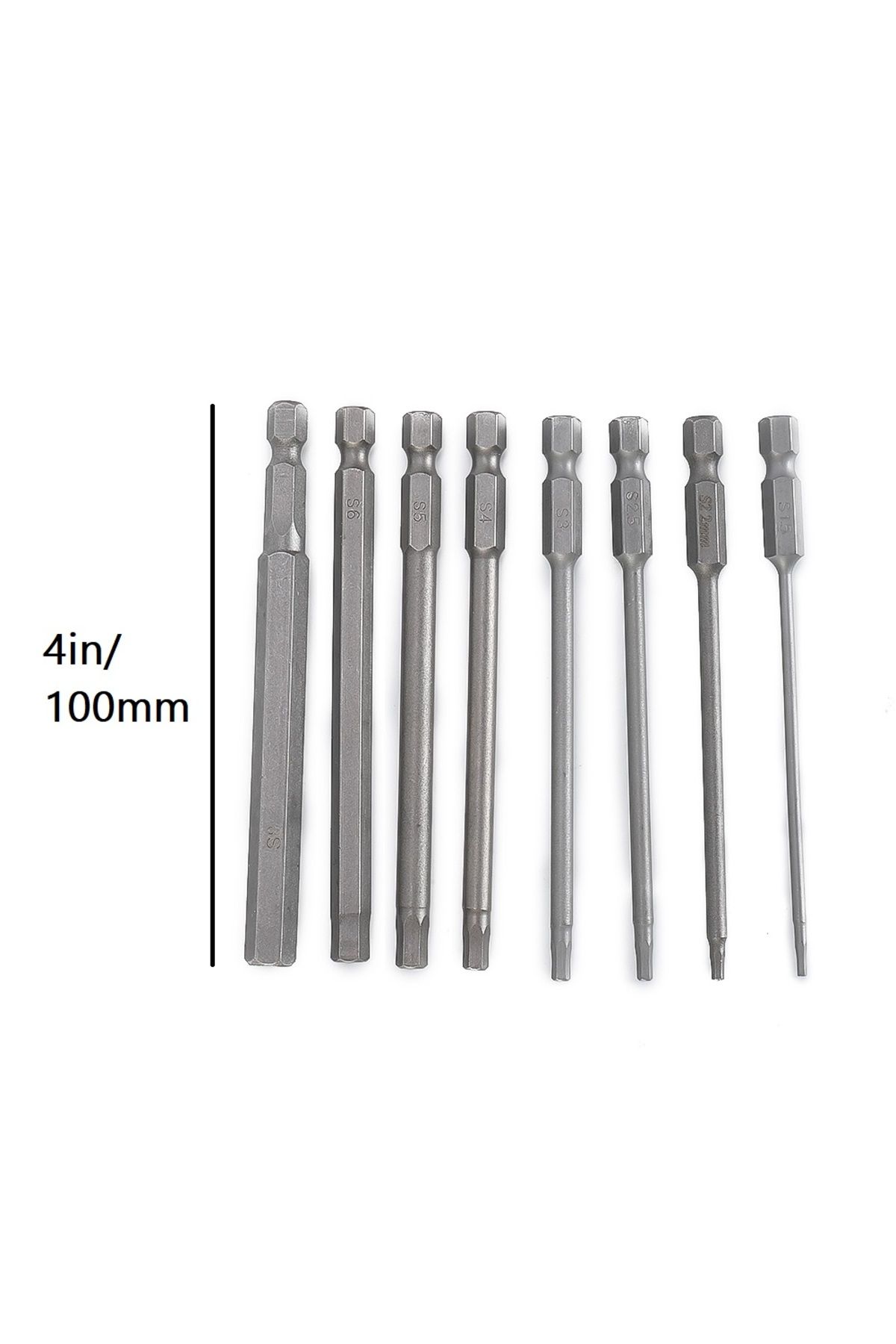 DAZZLEEX-8Pcs 1/4" Hex Shank Head Allen Wrench Screwdriver Socket Bit Metric Magnetic Screwdriver Bits Set 6