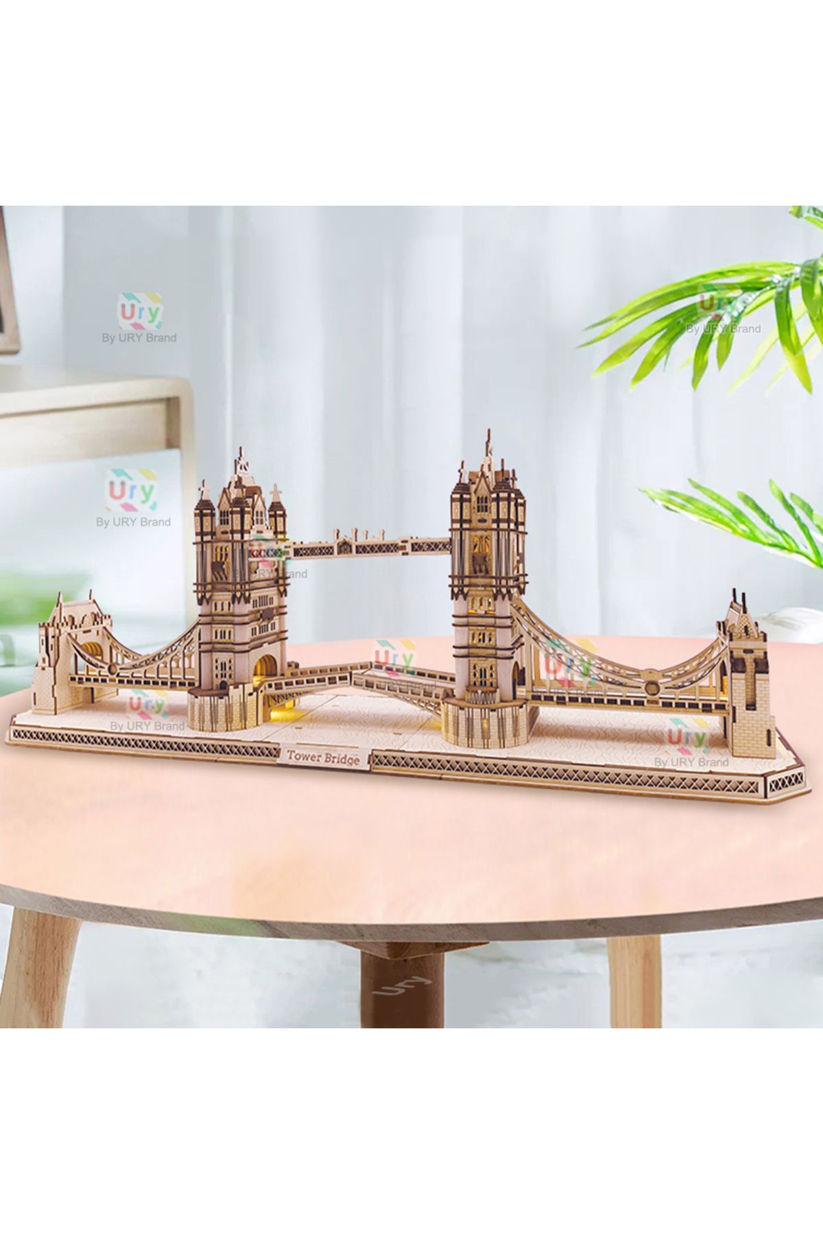 Choice-W0214p With Box Ury 3d Wooden Puzzle England London Tower Bridge With Light Led Retro Assembly Souve 7
