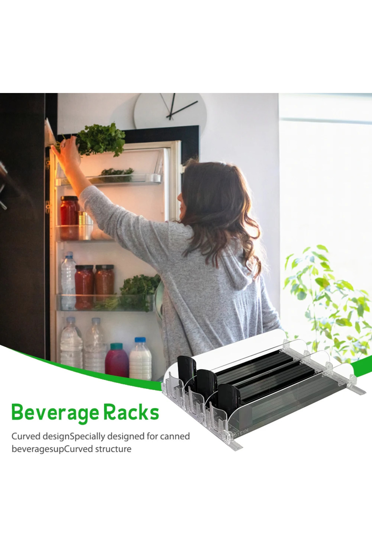 VAKIND-Drink Organizer Dispenser Spring Push Can Shelf Pusher Adjustable Width Soda Can Bottle Pusher E-... 4