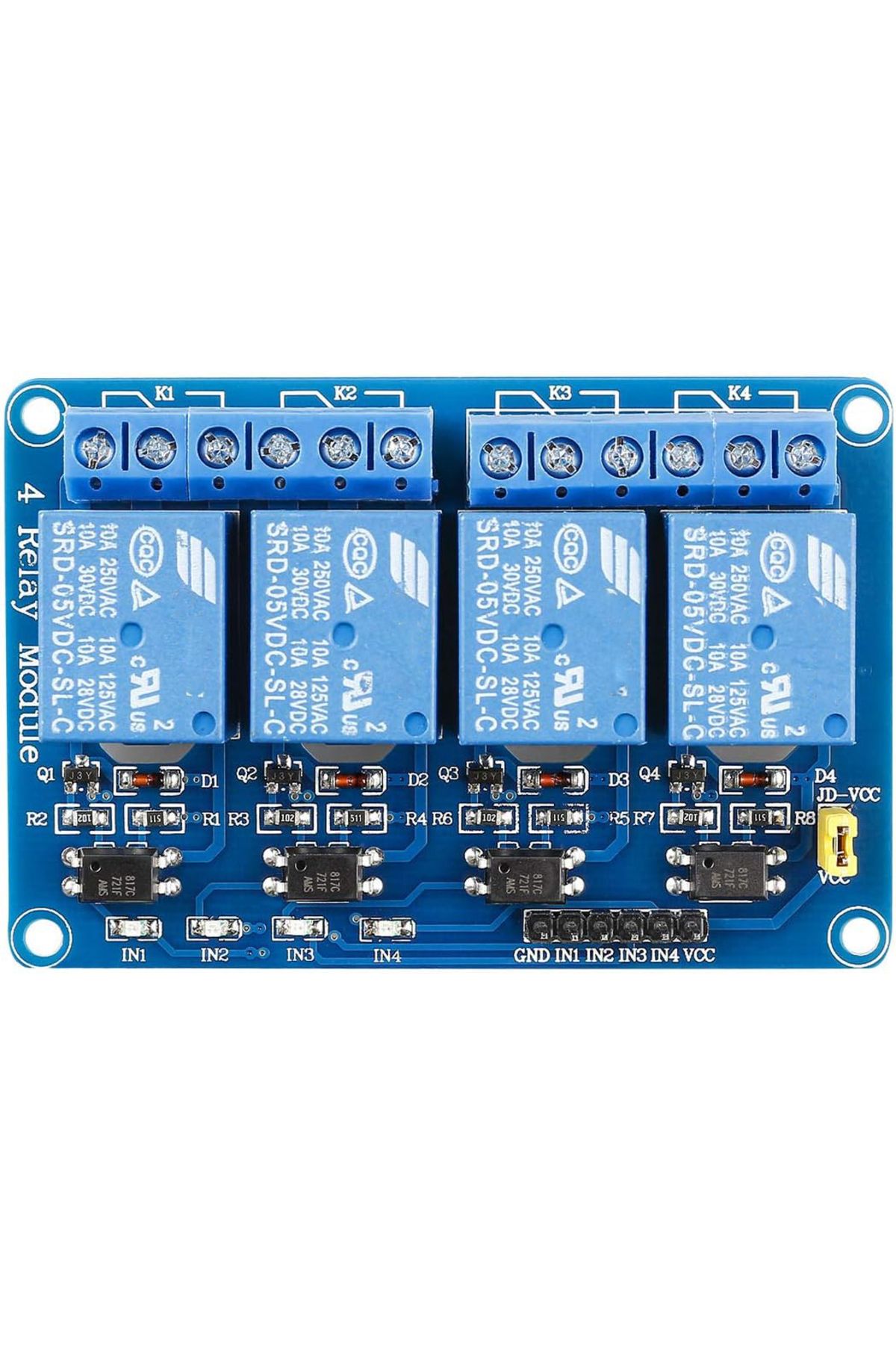 AOKIN-5v 4way Dc 5v 12v 24v 1/2/4/8 Channel Relay Module High And Low Level Trigger Dual Optocoupler Isola 3