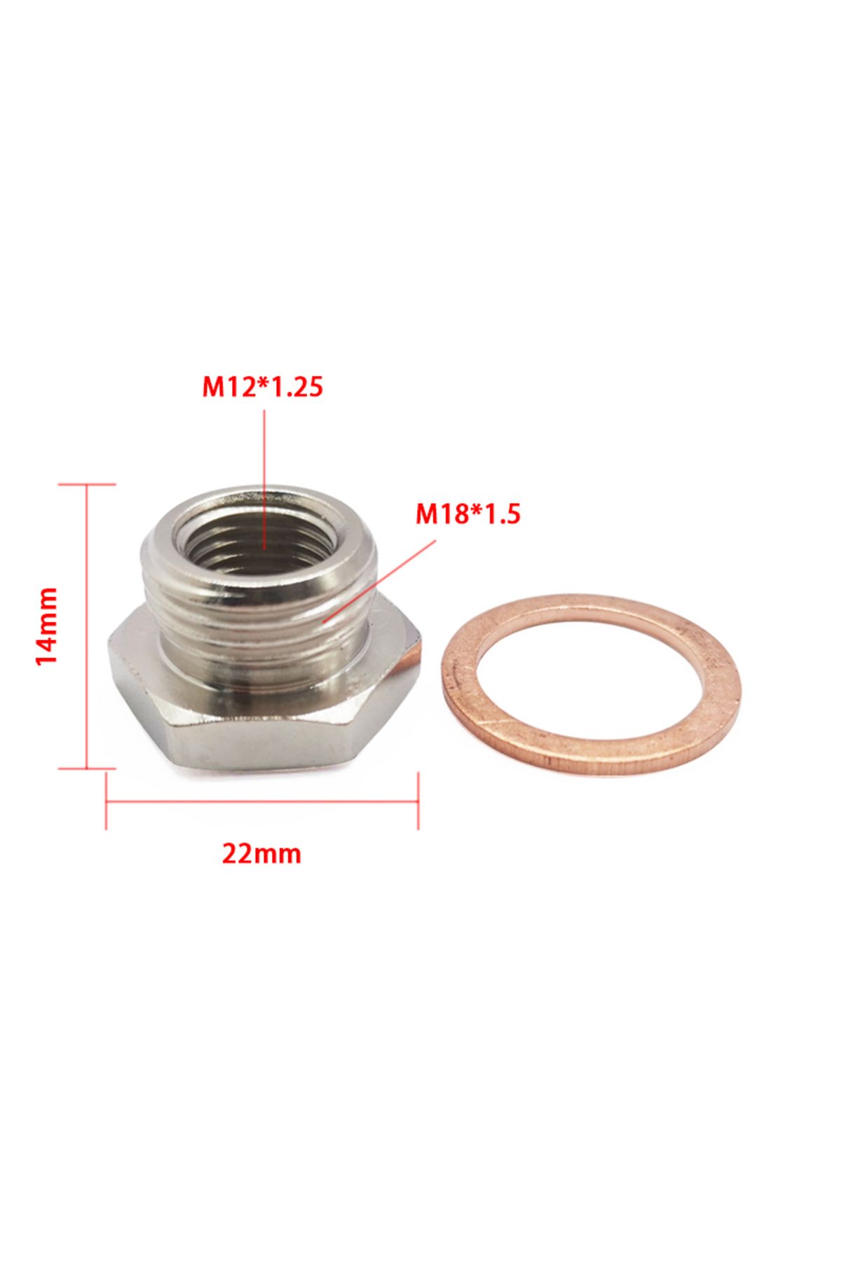 Choice-Sensor Connector Exhaust O2 Oxygen Sensor Spacer Reducer Adapter M18 x 1.5mm to M12 x 1.25mm With... 2