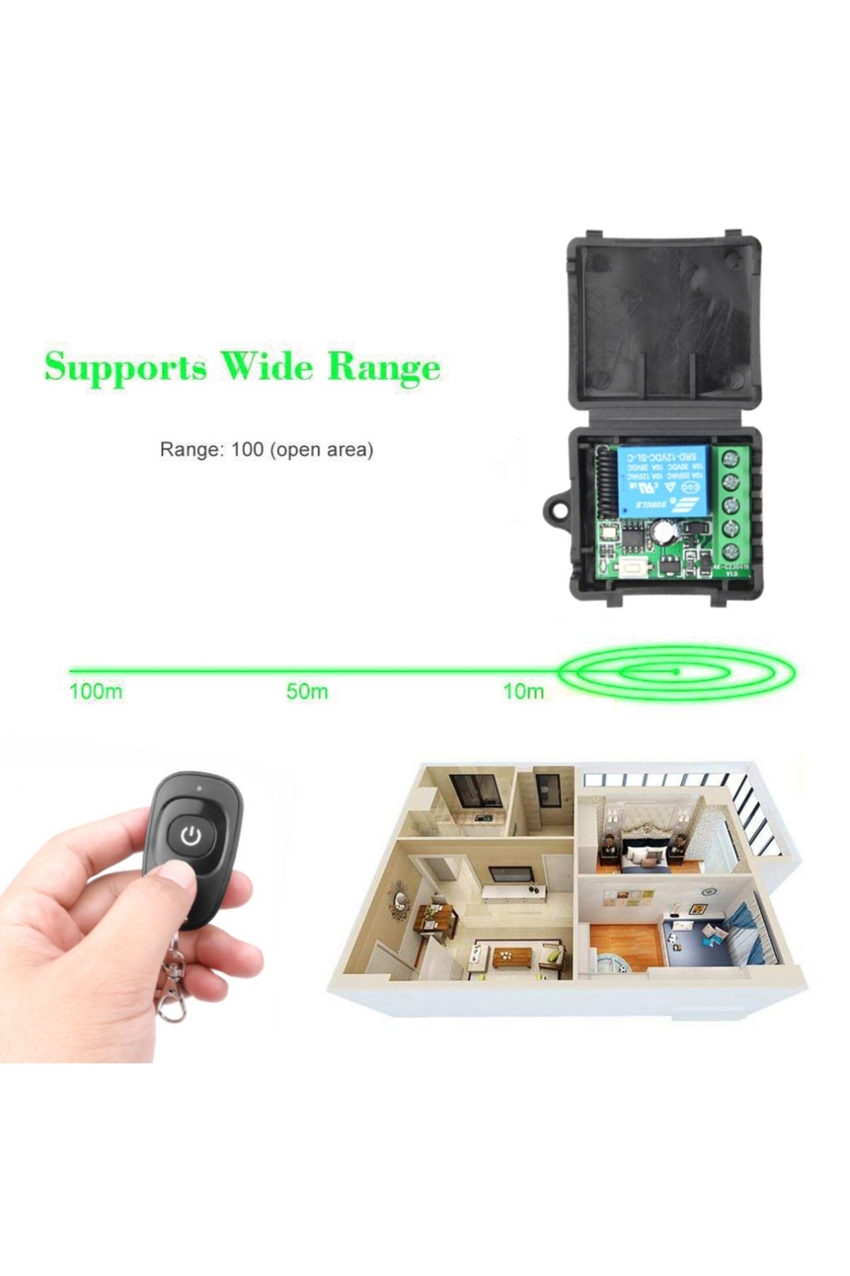 Choice-433Mhz DC 12V 1CH Universal Wireless Remote Control Switch Relay Receiver Module RF Transmitter 4... 6