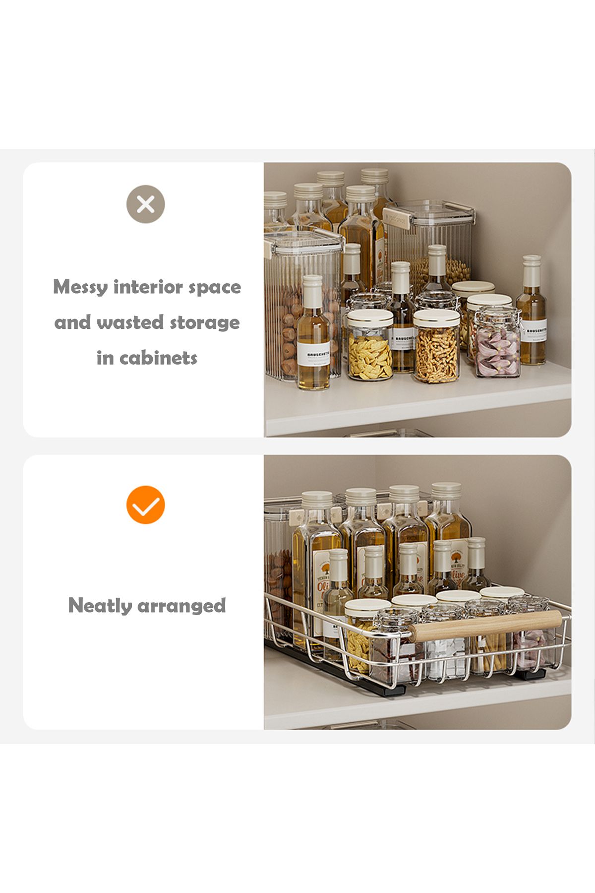 Choice-WMMO Pull-Out Cabinet Organizer Kitchen Seasoning Jar Dish Bowl Storage Rack Multipurpose Storage... 3