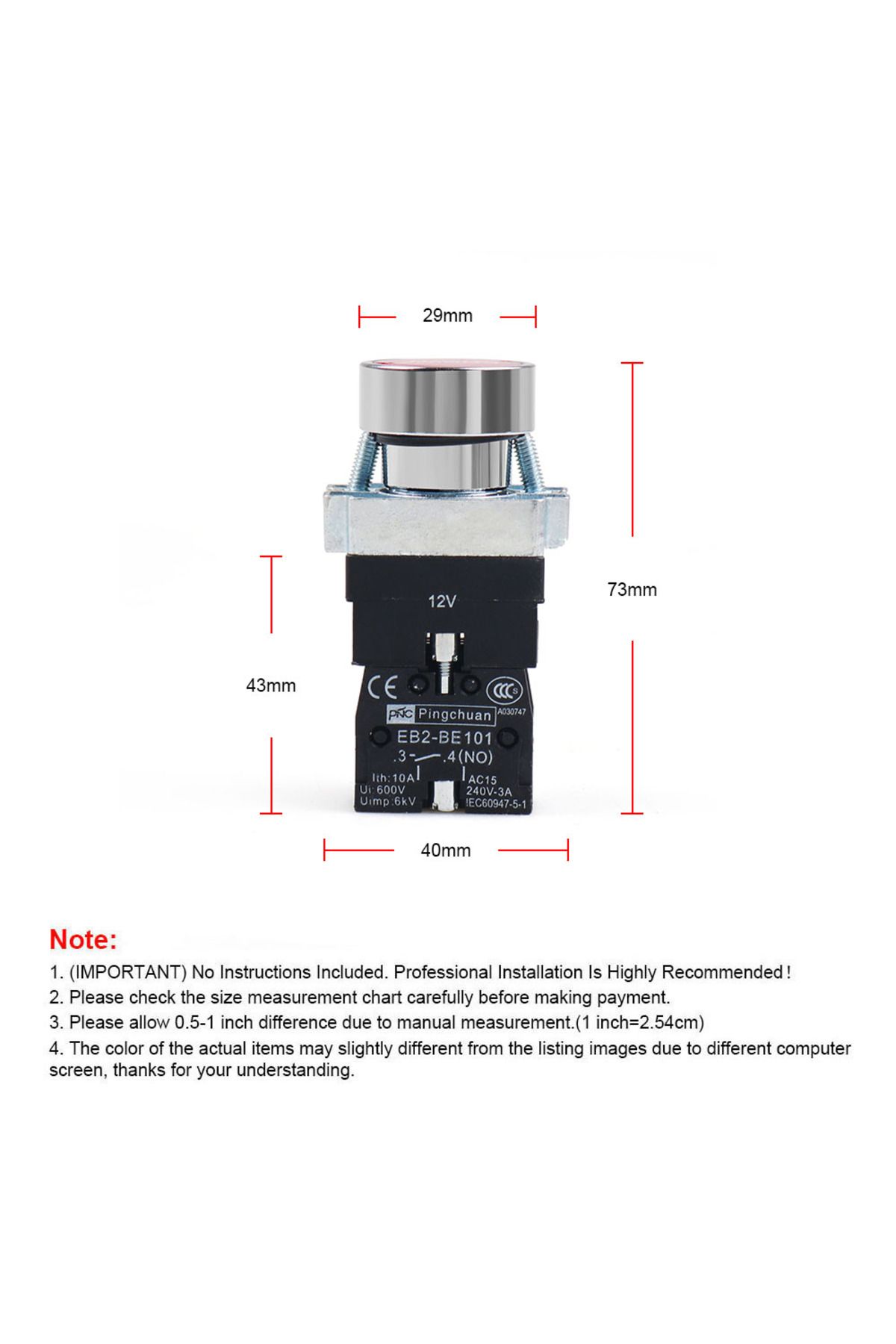 Choice-12v 10a Led Car Engine Power Start Ignition Starter Push Button Switch High Quality Ignition Swit... 6