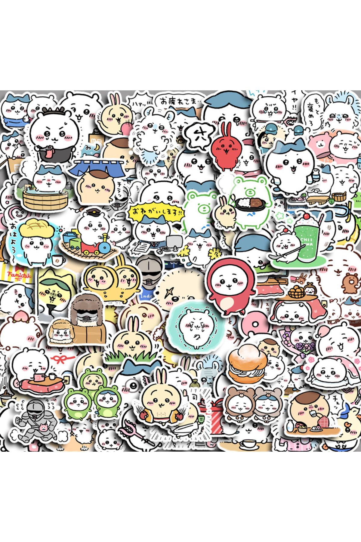 Miniso-100pcs 100Pcs Not Repeated Cute Chiikawa Cartoon Stickers Student Notebook Decoration Material Child 1
