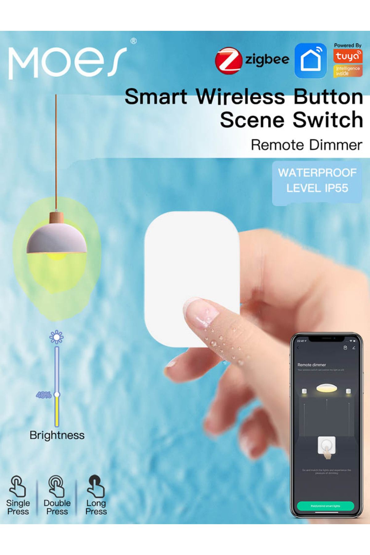 MOES-Tuya ZigBee مفتاح ذكي مفتاح تحكم لاسلكي عن بعد مفتاح تحكم متعدد المشهد الربط ذكي Swi... 8
