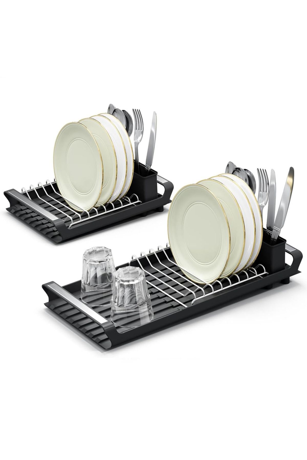 Choice-Black 1pcs Expandable Small Dish Drying Rack Dish Racks For Kitchen Counter Dish Drainer With Remova 1