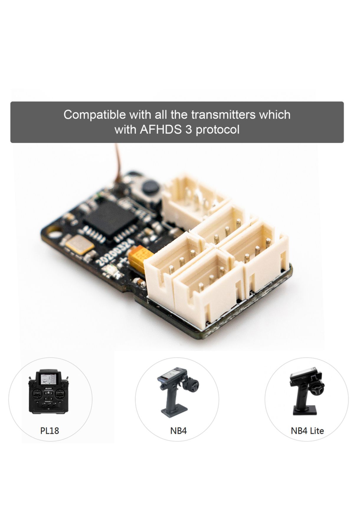 Choice-FLYSKY GMr 2.4GHz 4CH AFHDS3 Receiver PWM Output for RC Racing Vehicle Drifting Car for NB4/NB4 L... 5