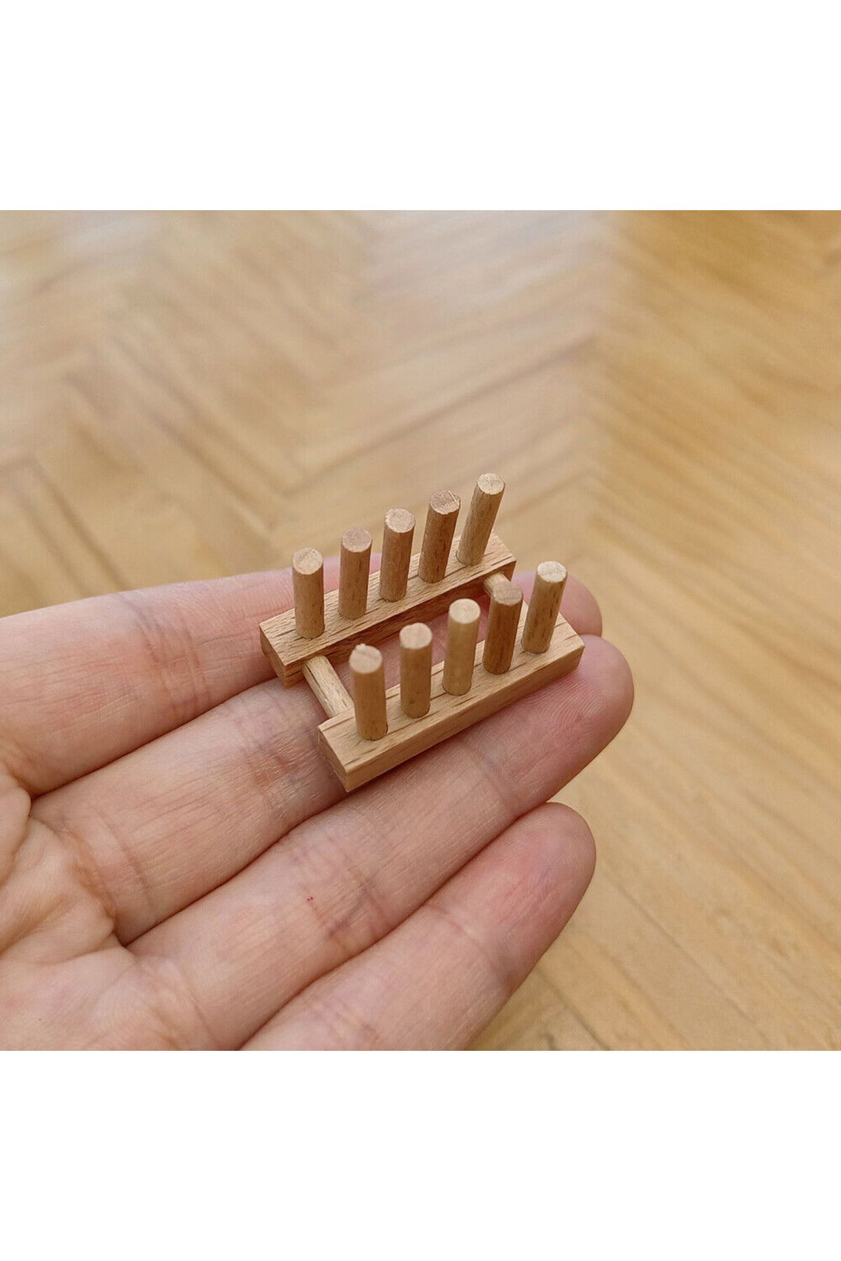 Choice-Xq93608-02 1/12 Dollhouse Miniature Wooden Dish Drying Rack Doll Kitchen Dining Room Supply 1