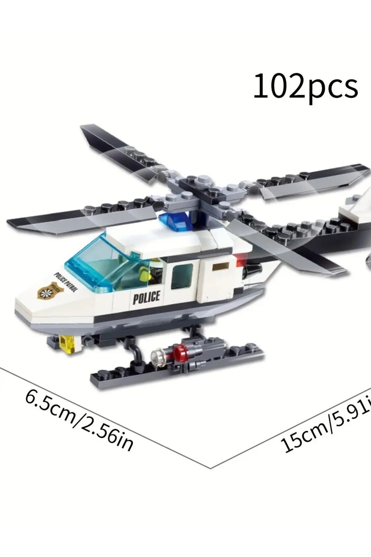 KZ-6729، ۱۰۲ تکه بلوکهای ساختنی خلاقانه هلیکوپتر پلیس، سری شهر دیآیوای، اسباببازی، هالووین/تھان