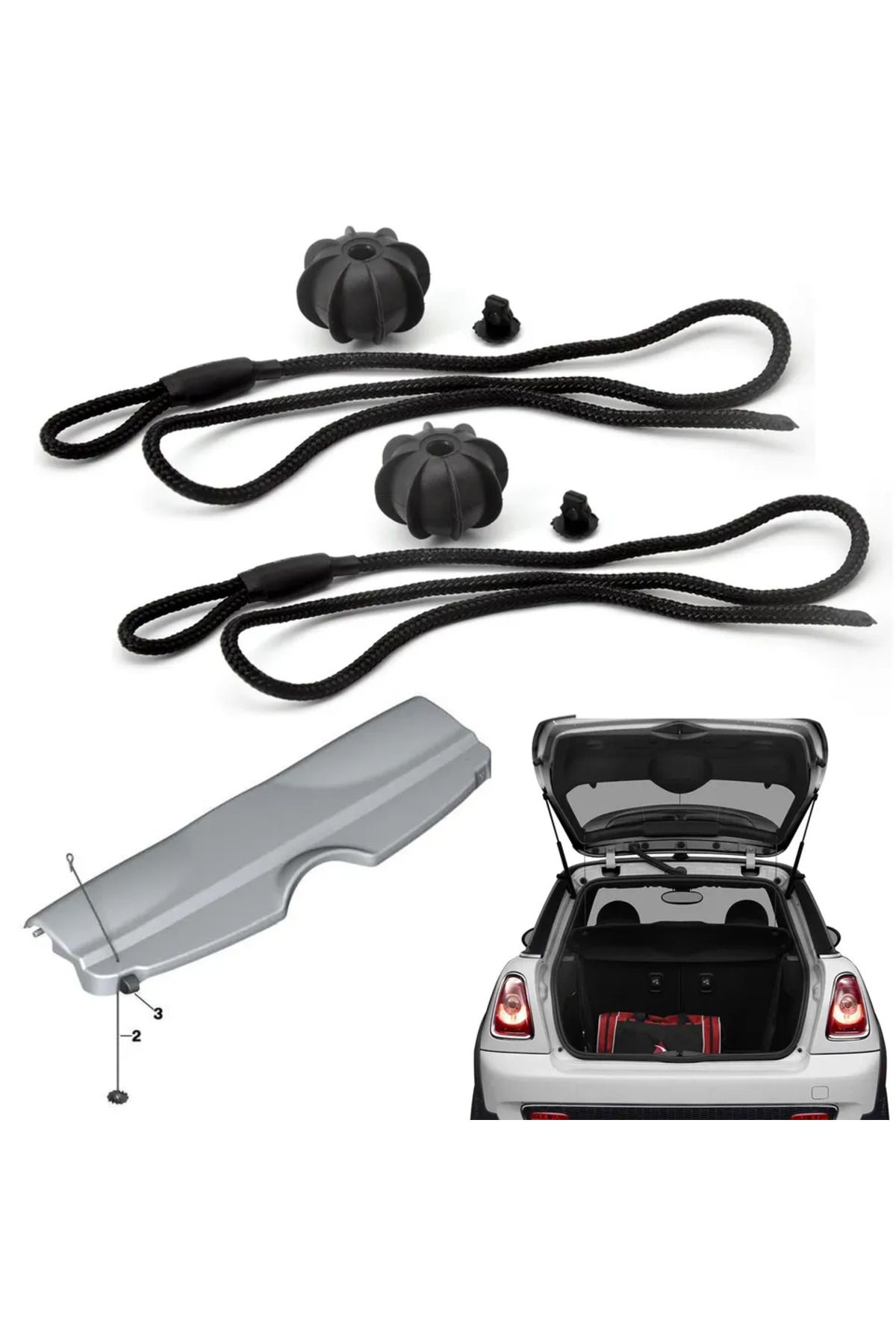 Choice-2X Universal Trunk Back Lanyard Car 48cm High Strength Styling Parcel Shelves String Applicable f... 1