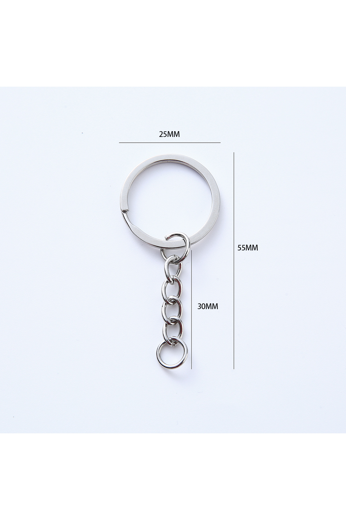 Choice-100pcs 25mm 10/50/100pcs Key Chain Key Ring Round Split Keyfob Keyrings With Jump Ring For Keychain 1