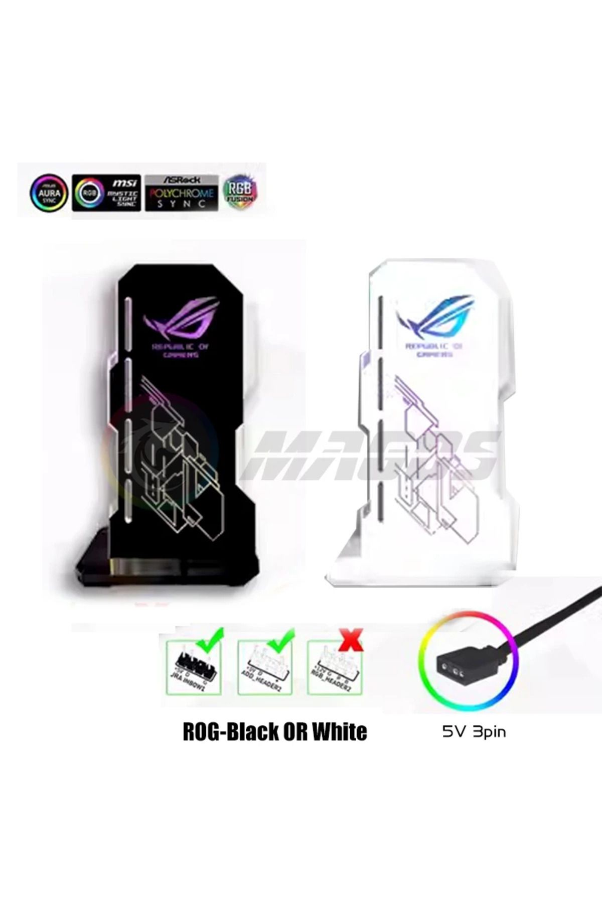Choice-Black Rog Fantasy Gpu Bracket Argb Aura Sync Video Card Jack Bracket Vertical Installation For Asus 1