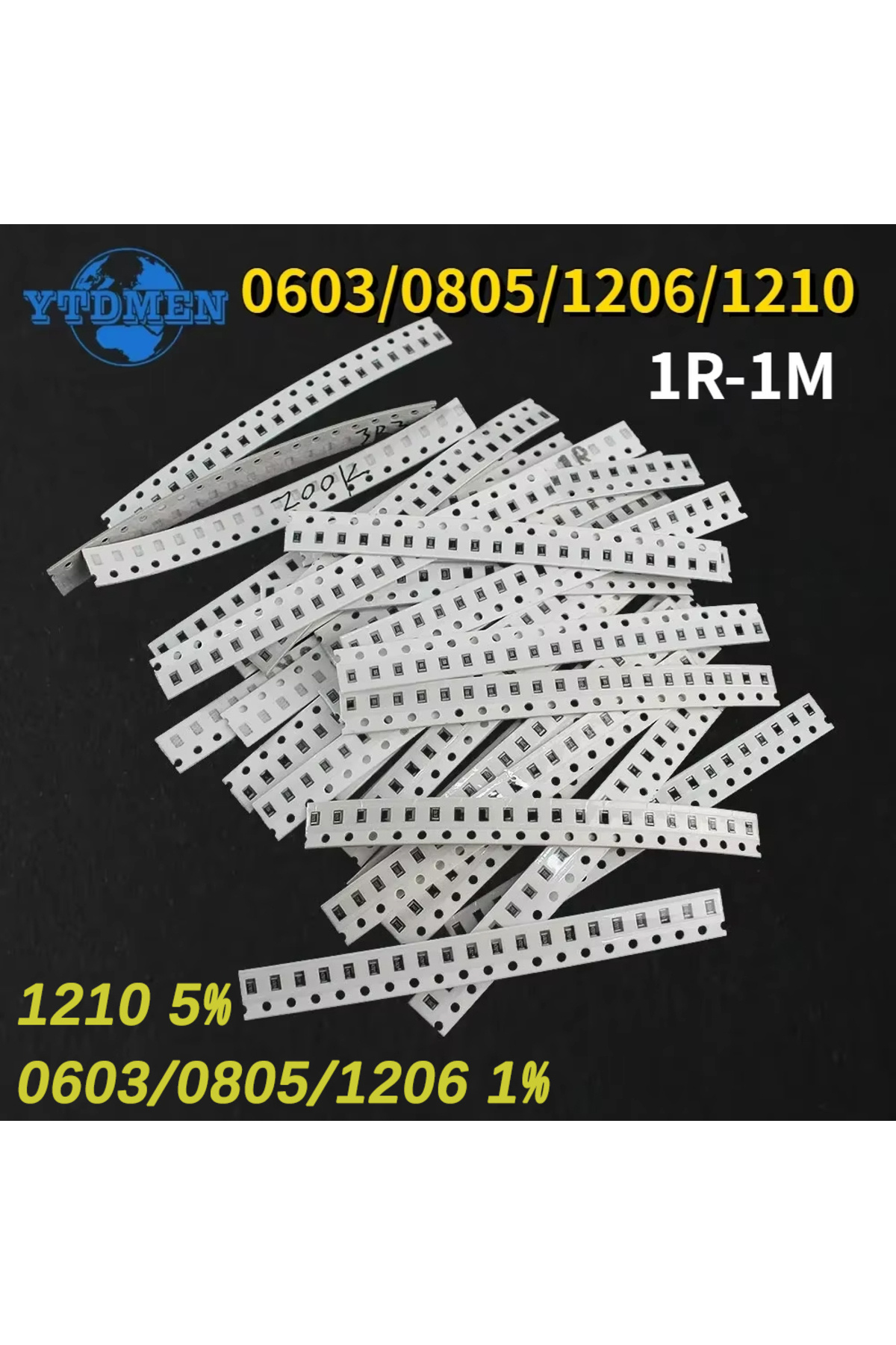 YTDMEN-660pcs 1206 1206 0805 0603 1210 Smd Resistor Sample Assorted Kit 1ohm-1m Ohm 1% 5% Resistance 33valu 1