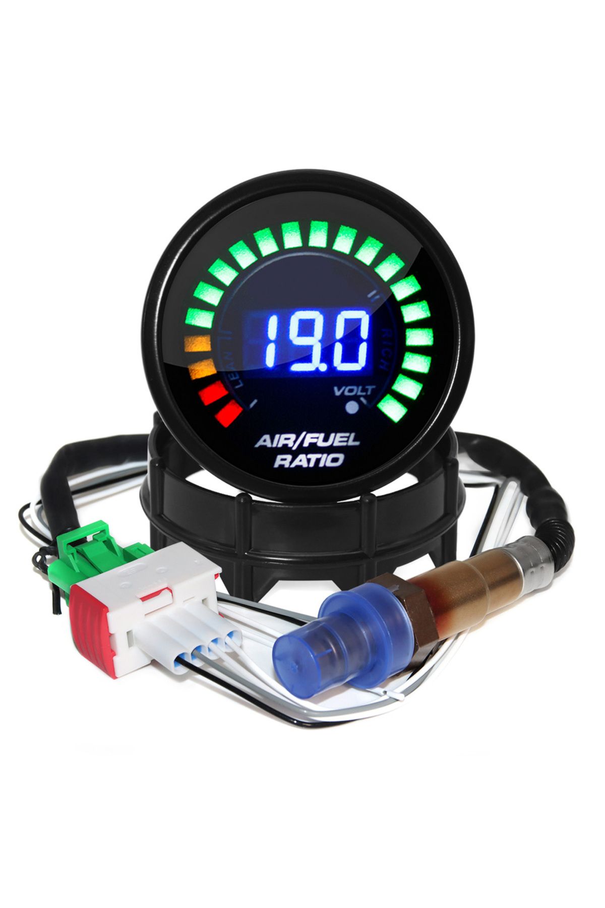 MAIMEIMI-Gauge And Sensor-1 2 In 1 Racing Gauge 52mm Digital Car Gauge Afr With Narrowband O2 Oxygen Sensor 1