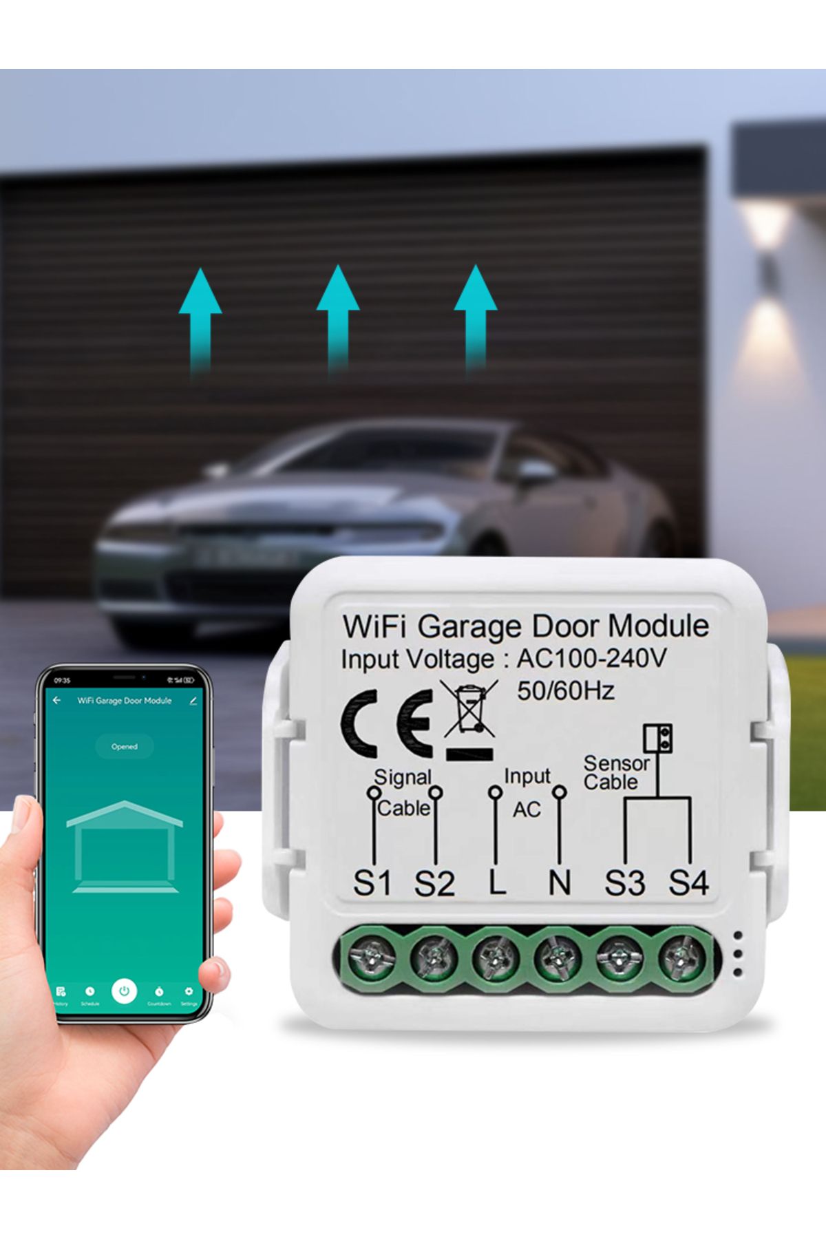 Choice-Tuya Wifi Garage Door Opener Controller Smart Automatic Garage Door Switch App Remote Control For... 8