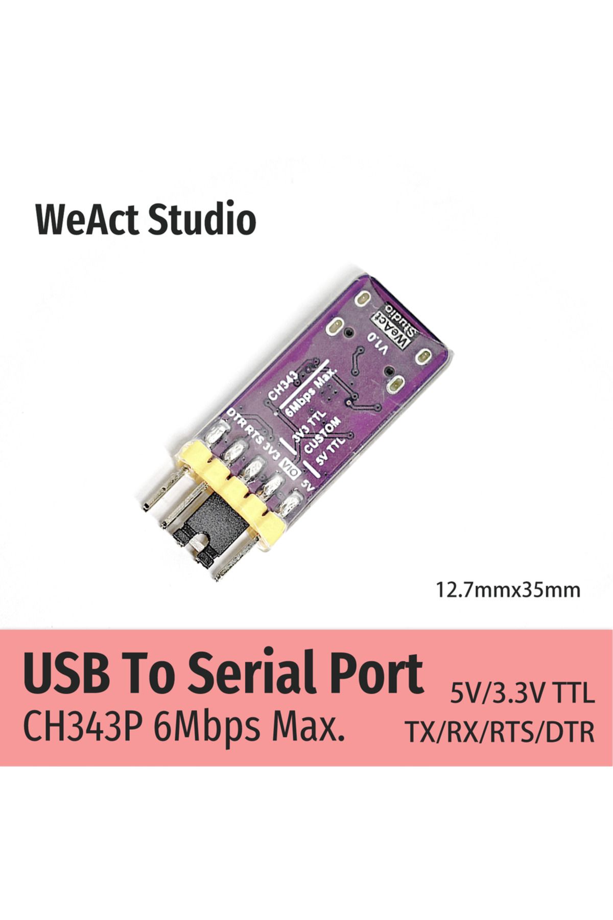 Choice-Weact Ch343p Ch343 Usb To Serial/ttl Uart Module 3.3v 5v Switch Instead Ch340 2