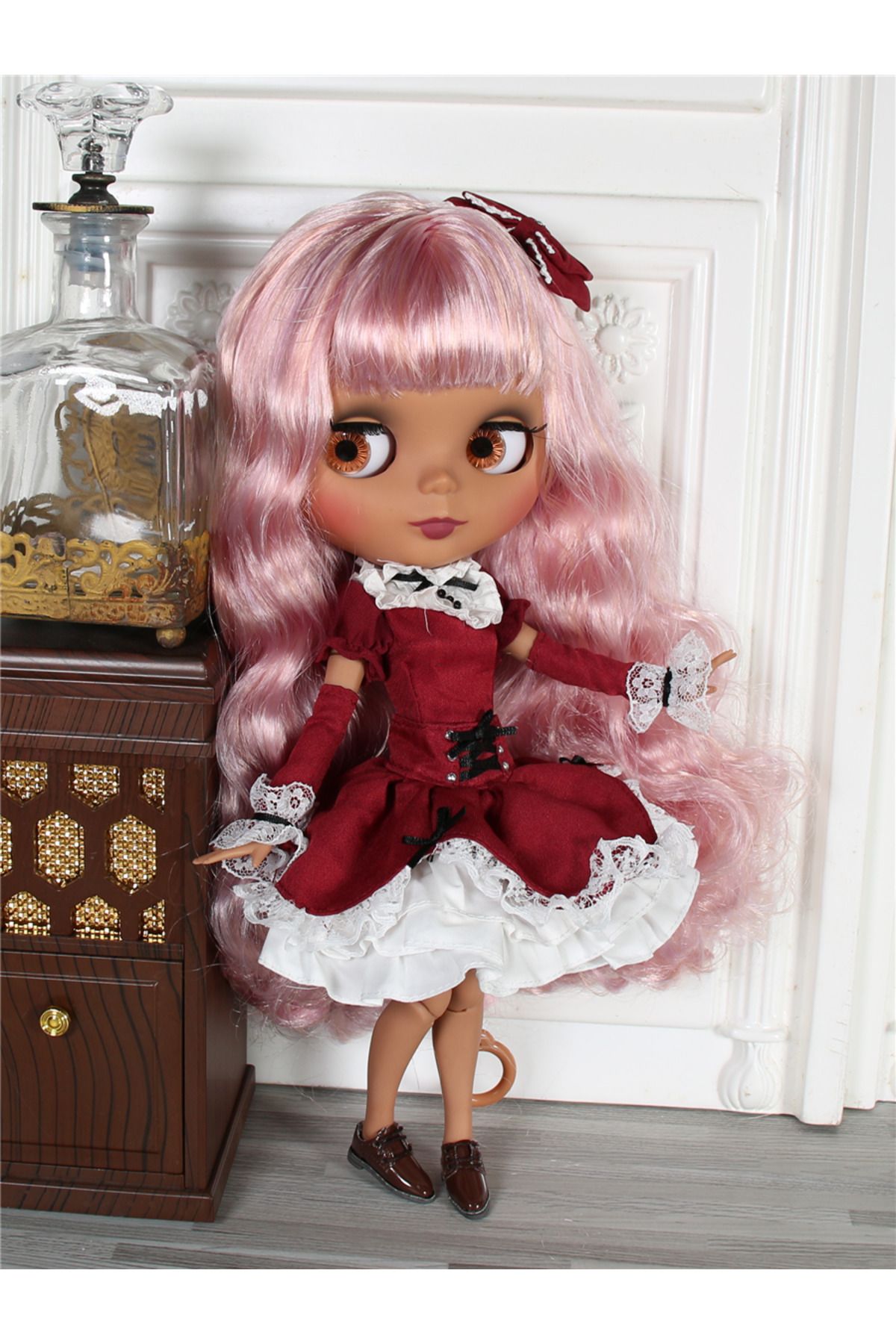 Choice-دمية بشرة داكنة غير لامعة مع يد Ab Icy Dbs Blyth Doll 1/6 Bjd Joint Body بشرة داكنة غير لامعة ووجه Pu 8