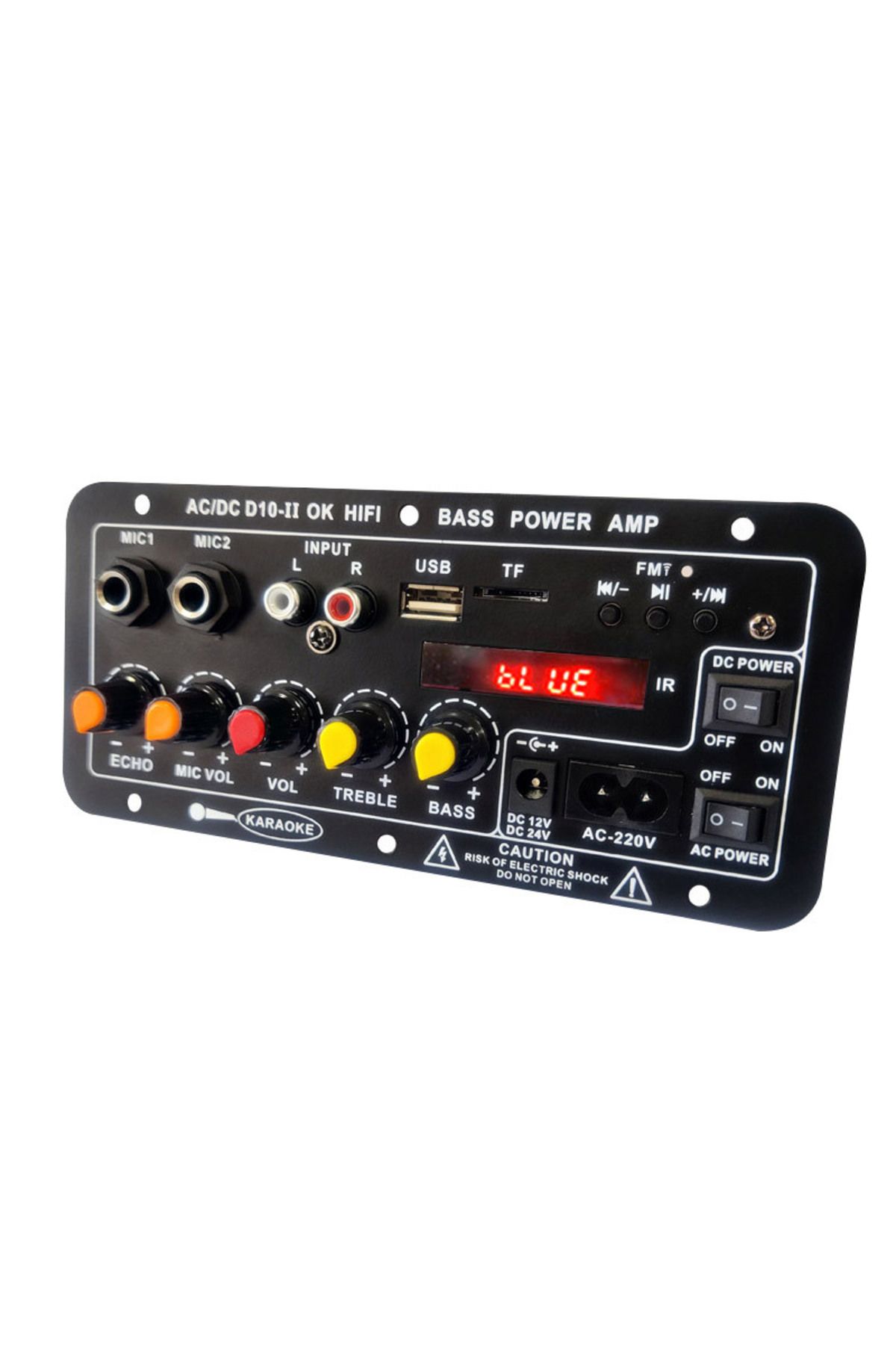 WAPUNO-D10-II 12V 24V Car Bluetooth Amplifier Board AUX TF Card USB 30-120W for 4 Ohm 40W Speaker 220V E... 8
