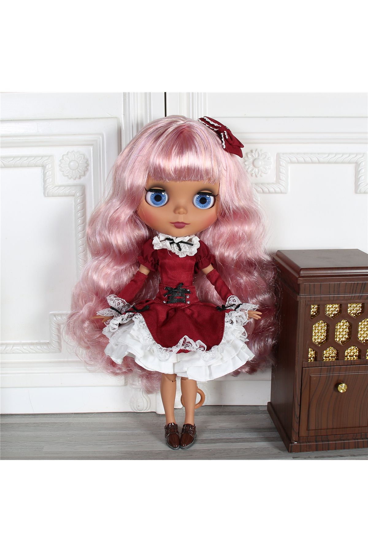 Choice-دمية بشرة داكنة غير لامعة مع يد Ab Icy Dbs Blyth Doll 1/6 Bjd Joint Body بشرة داكنة غير لامعة ووجه Pu 2