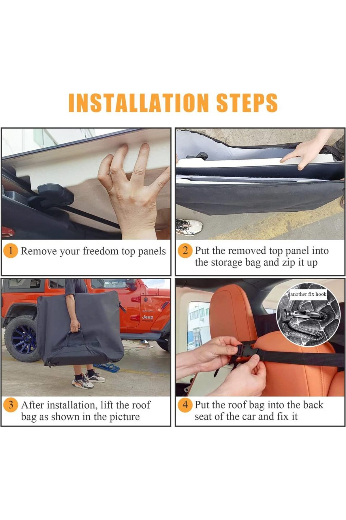 Choice-Freedom Panel Hard Top Storage Bag with Handle for 2007-2022 Jeep Wrangler JK JKU JL JLU Sahara R... 4