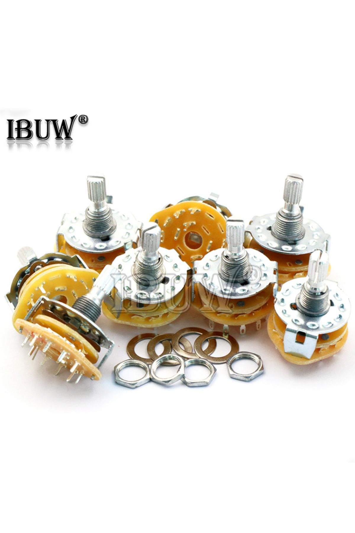 IBUW-2p6t 2pcs Rs25 Band Switch 2p4t 2p5t 2p6t 3p3t 3p4t Mount Rotary Switch Selector Band Pole Positio 2