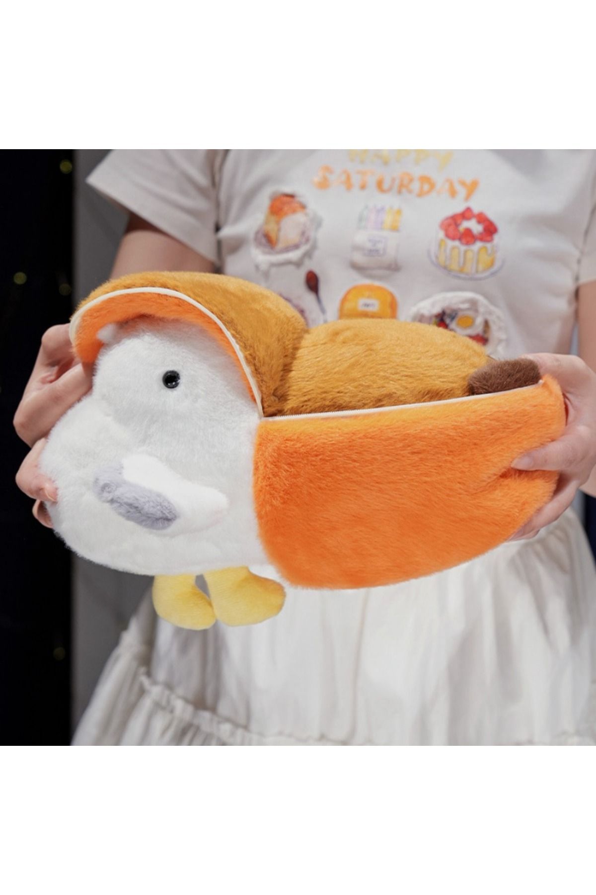 Choice-Pelican Capibala Flip Pushie Doll Double Side Capibara Plush Toy Transform Dolls 2-in-1 Kawaii Fl... 7