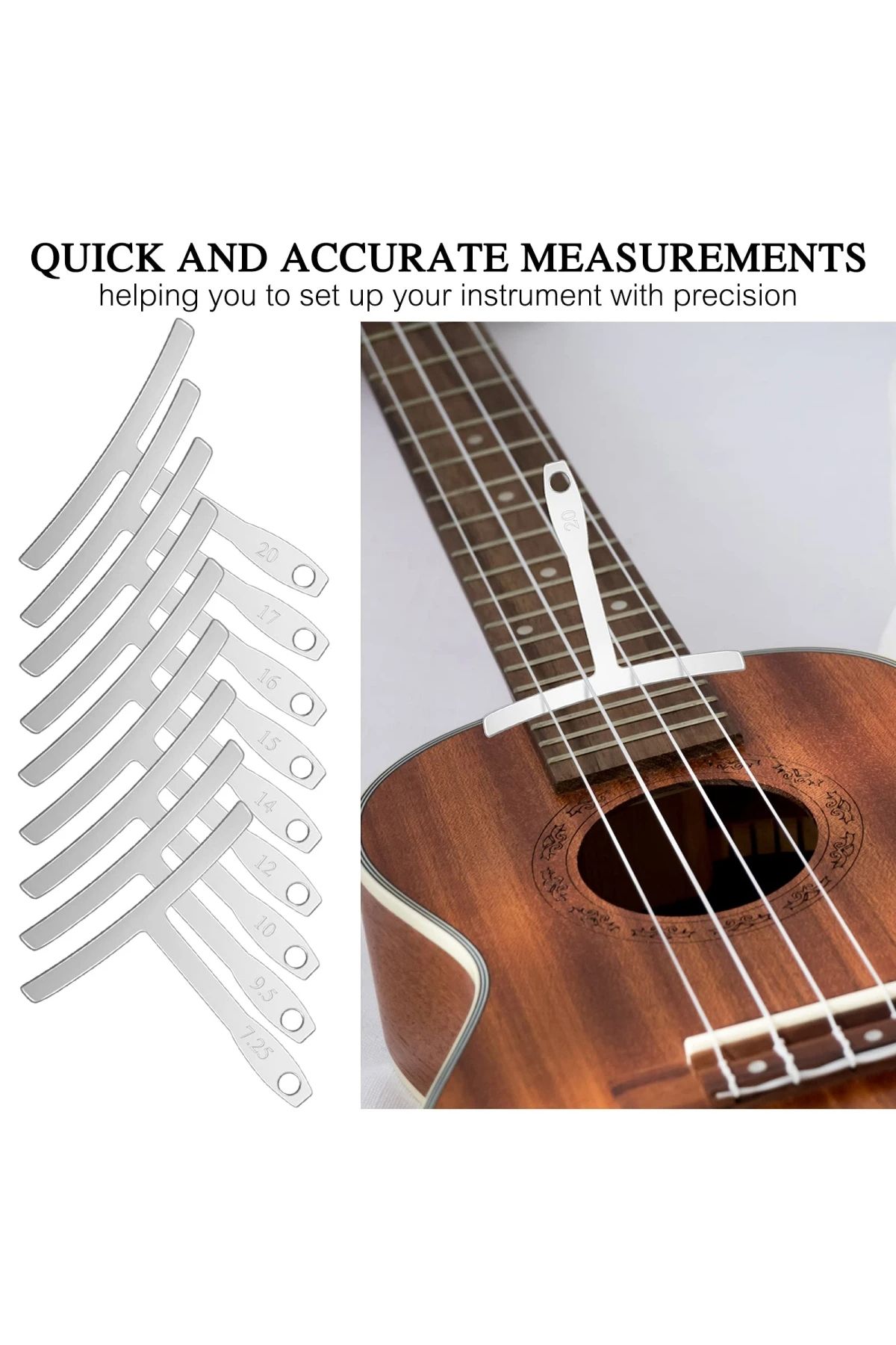 Choice-9 Pcs Guitar Radius Gauge Under String Radius Gauge String Gauges Luthier Tools for Guitar Fretbo... 6