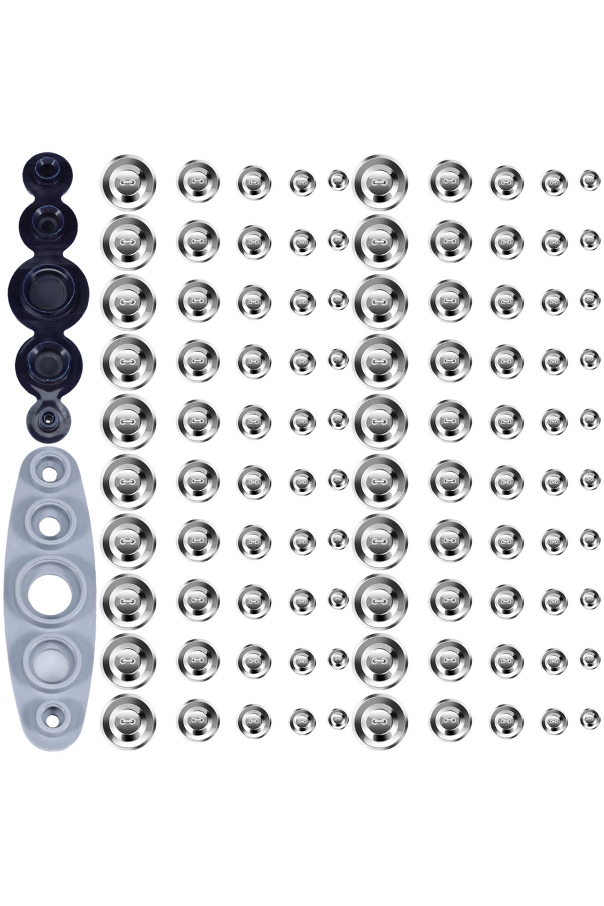 Choice-Tool Button Set 100pcs Cover Button Kit 5different Size Cover Buttons With 5in1 Button Tool Aluminum 1