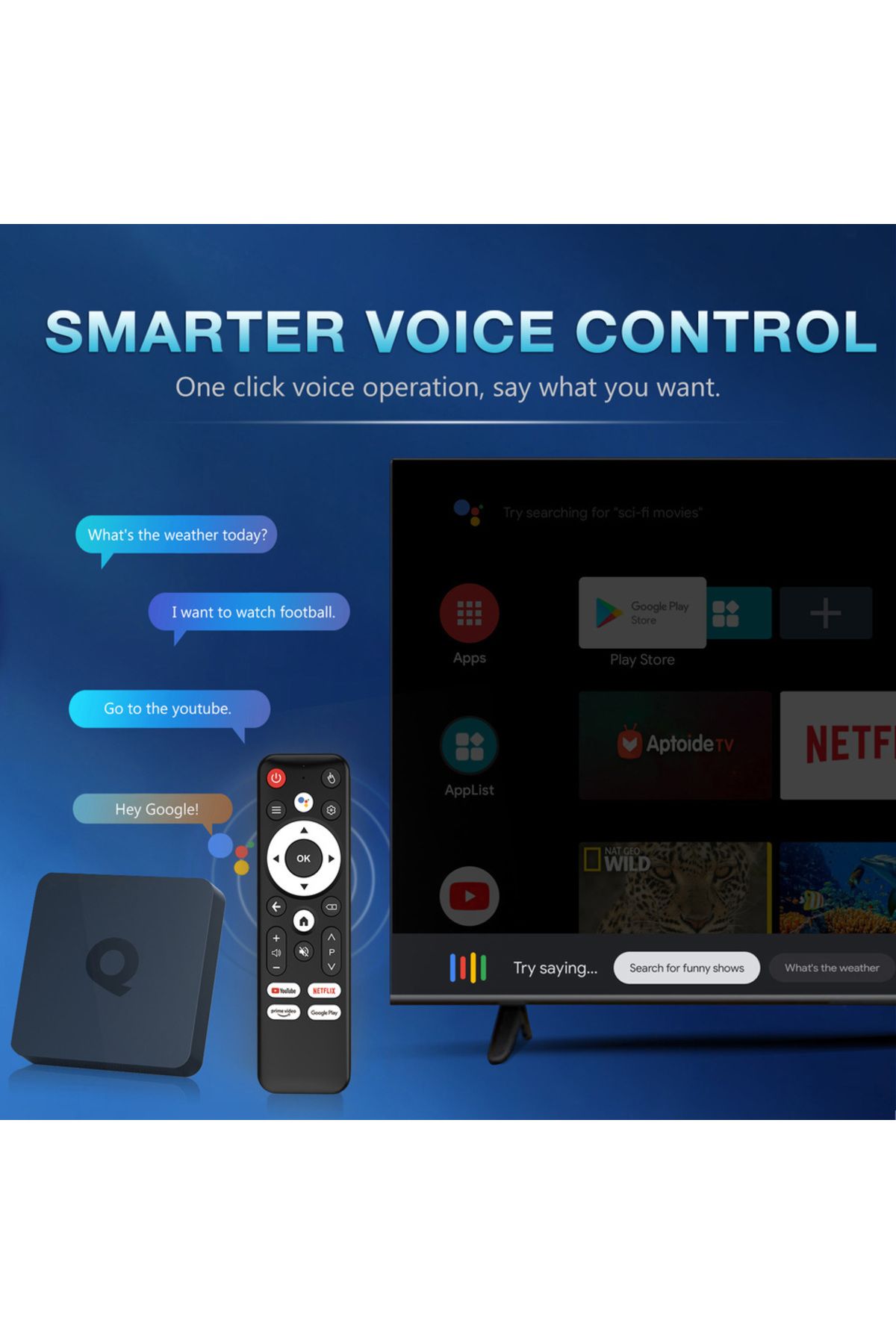 Choice-Android Smart TV Box AllwinnerH313 Global Version Mortal Q1 S 4K Google Voice Assistant H.265 Ipt... 5