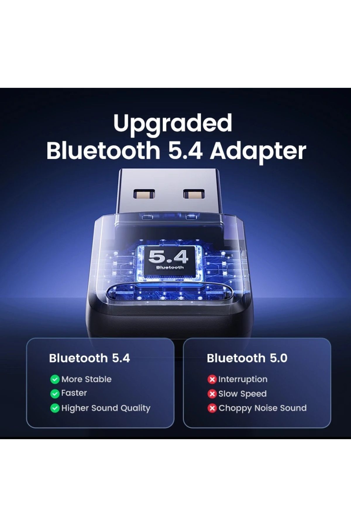 Choice-USB Bluetooth 5.4 5.3 5.1Dongle Adapter for PC Speaker Wireless Mouse Music Audio Receiver Transm... 4