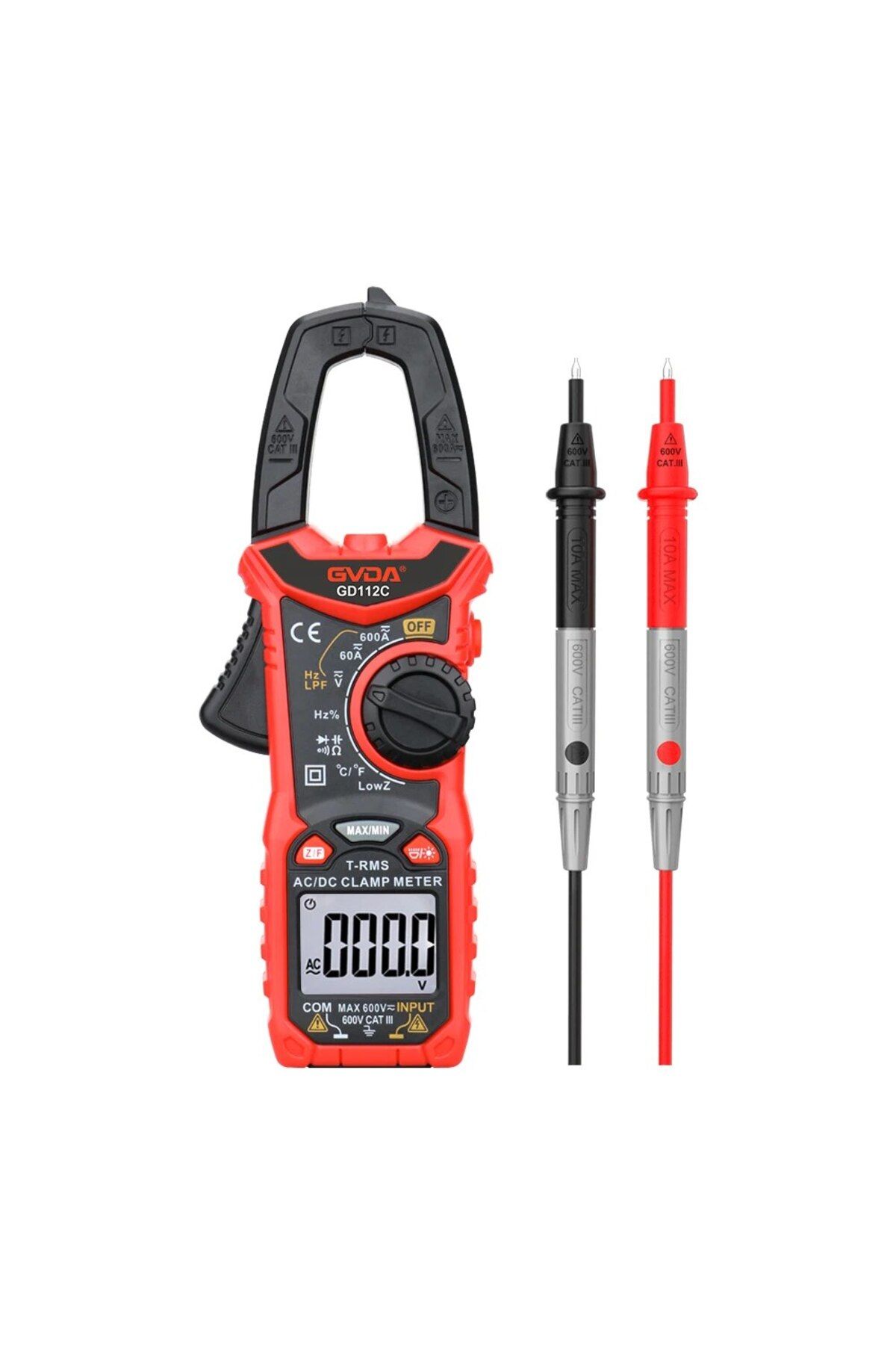 GVDA-Digital Clamp Meter AC DC Current NCV Multimeter Pinza Amperimetrica True RMS Capacitance Oh... 8