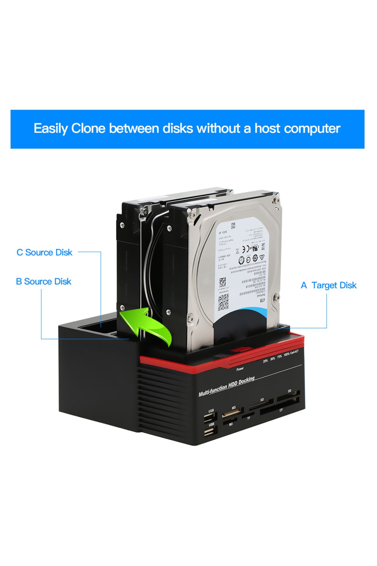 Choice-HDD Docking Station Multifunctional 2.5/3.5" IDE&SATA Hard Disk Base USB 3.0 HDD Docking Station ... 3