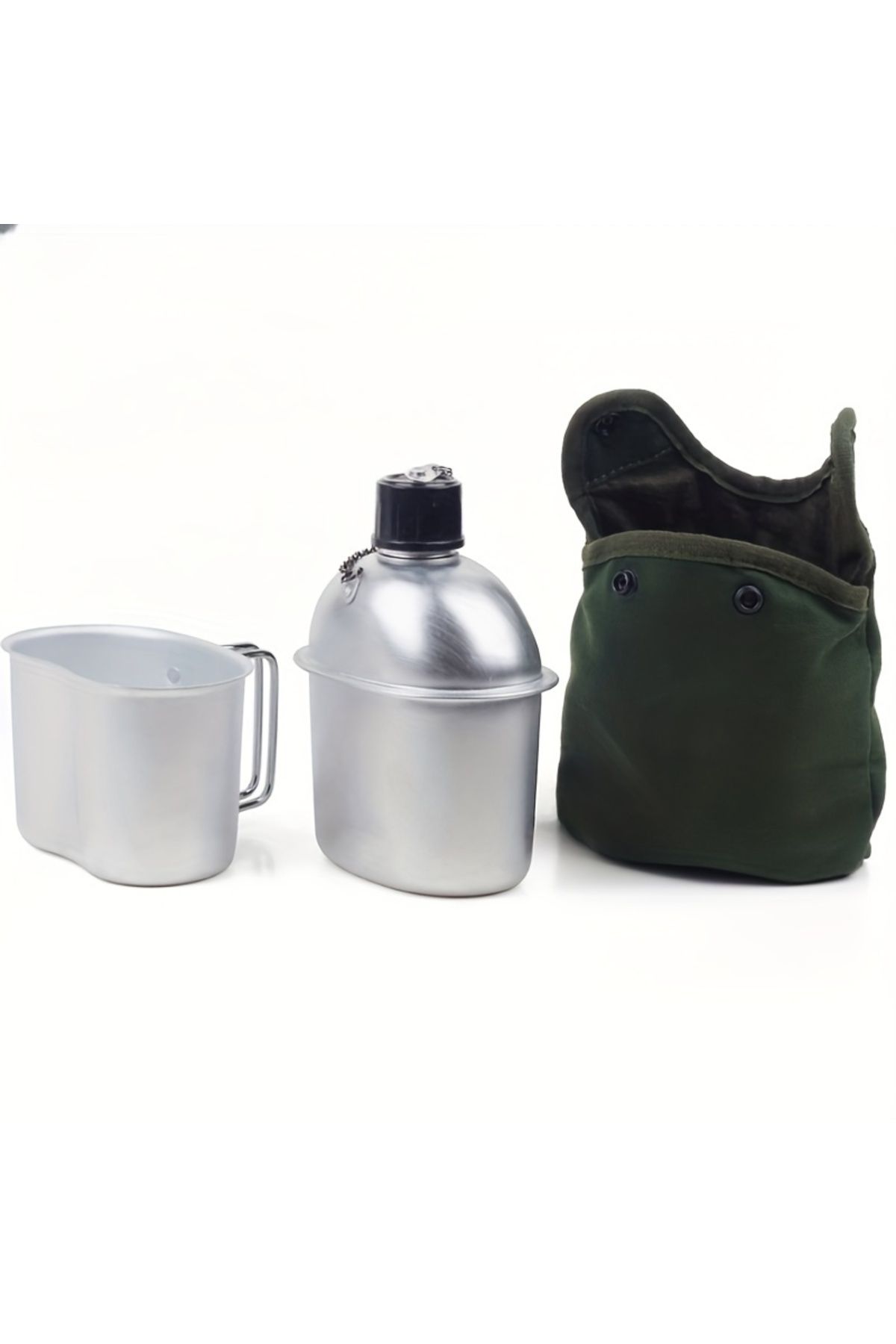 Choice-3pcs 3pcs/set Military Canteen Cookware Multi-functional Water Bottle With Grab Handled Cup Canvas C 1
