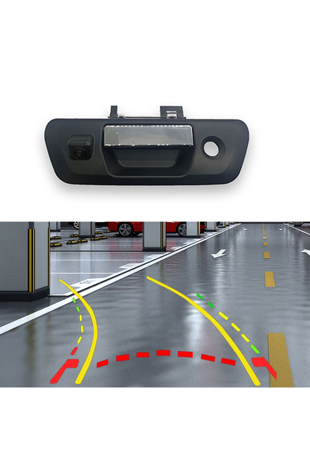 Choice-12v Silver Track Camera Ccd Ntsc Car Rear View Reverse Backup Camera Tailgate Handle Rear View Camer 1