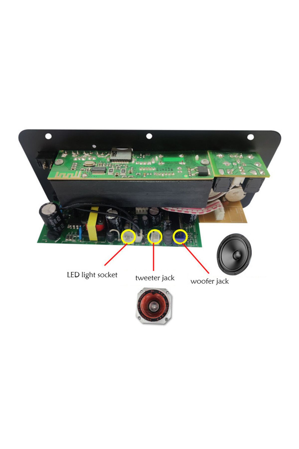 WAPUNO-D10-II 12V 24V Car Bluetooth Amplifier Board AUX TF Card USB 30-120W for 4 Ohm 40W Speaker 220V E... 5
