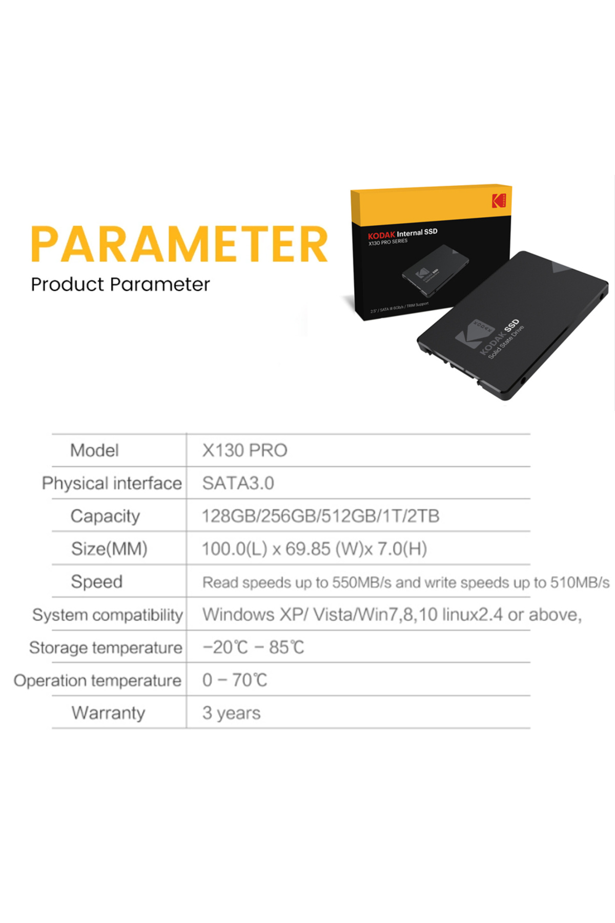 Kodak-128gb X130 Pro Ssd Hard Disk Drive 128gb 256gb 512gb 1tb Hdd 2.5 Sata3.0 Disk Internal Hard Dr 6