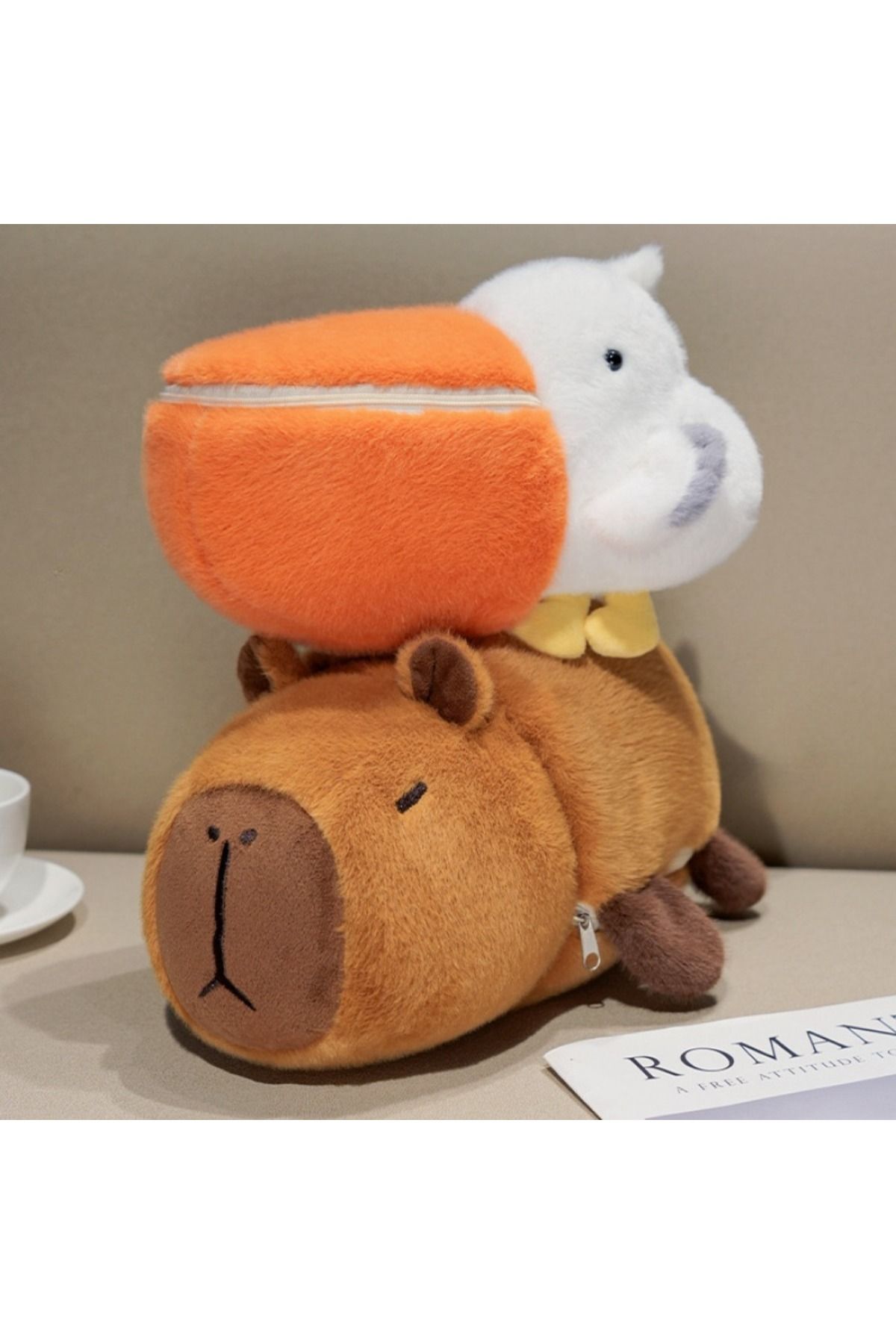 Choice-Pelican Capibala Flip Pushie Doll Double Side Capibara Plush Toy Transform Dolls 2-in-1 Kawaii Fl... 3